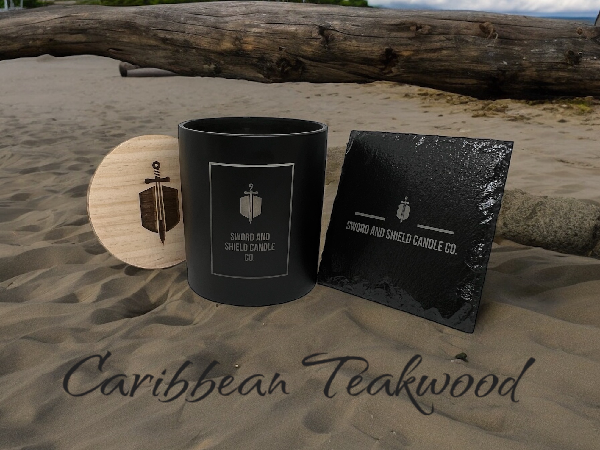 Caribbean Teakwood Scent 12oz Coconut Soy Wax Candle