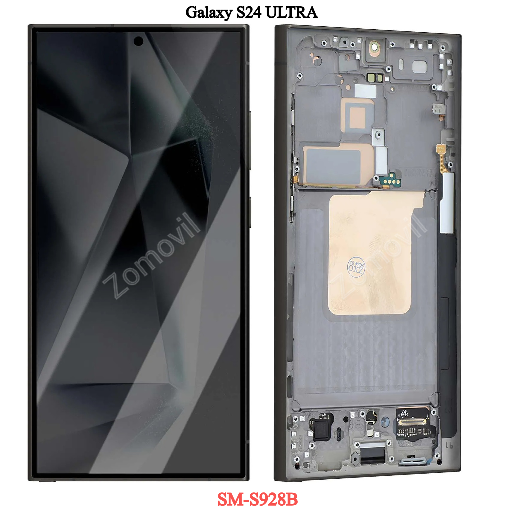 Pantalla de Samsung Galaxy S24 ULTRA SM-S928B con marco negro OLED