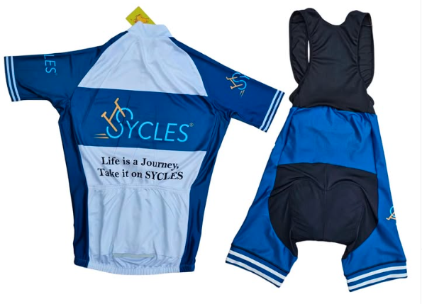 SYCLES -Men Triathlon Tri Suit Gel Padded Compression Cycling Skinsuit-Blue