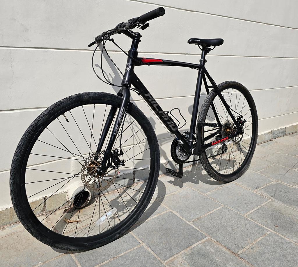Hiland Road Hybrid Bike Urban City Commuter Bicycle with Disc Brake for Men Comfortable Bicycle 700C Wheels 24 speeds Bikes