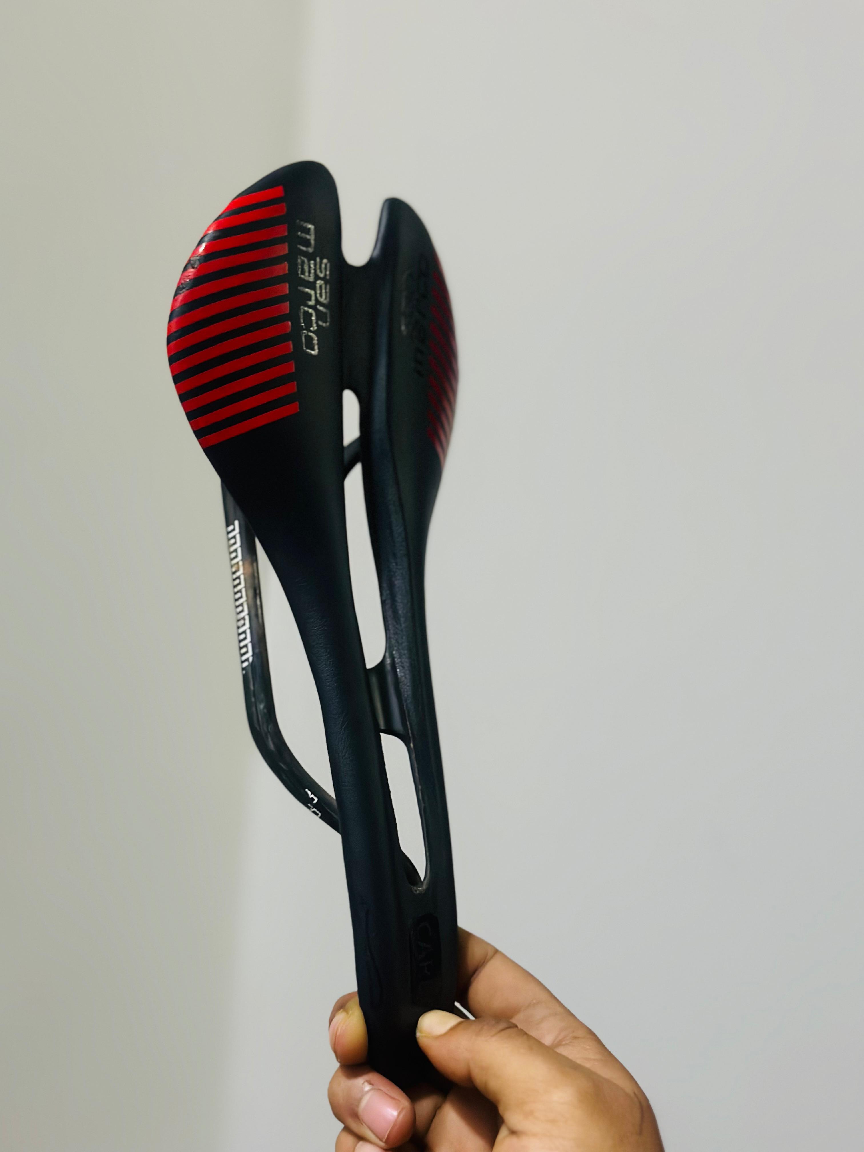 Carbon PV leather Hollow Seat Saddle 278*130mm for MTB Bike Road Bicycle Racing