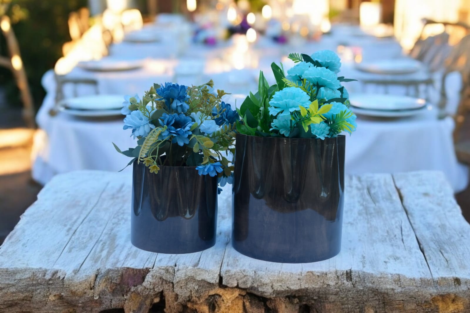 Elegant Metal Planter Set