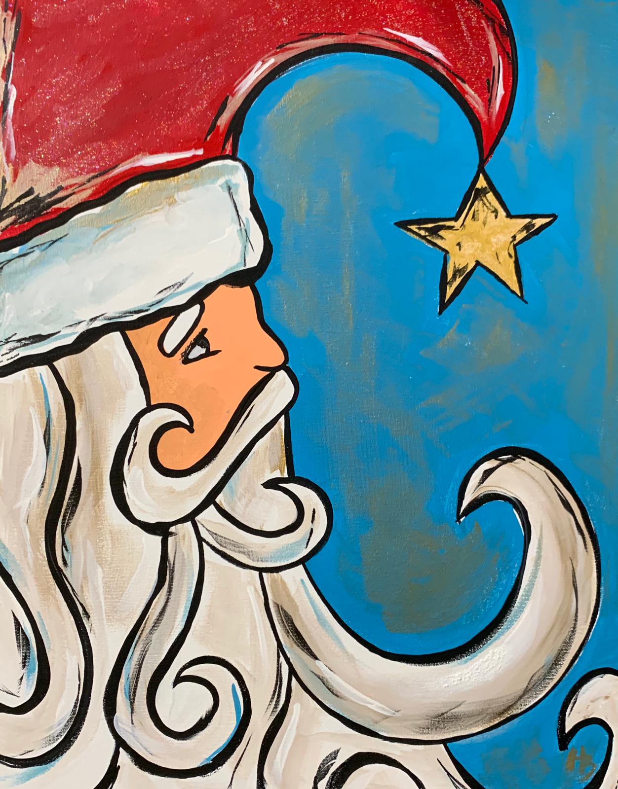 Vintage Santa Canvas Painting Kit