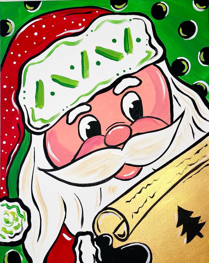 Santa's List Canvas Painting Kit