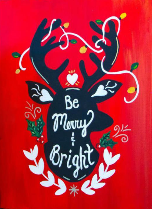 Red Reindeer Canvas Painting Kit