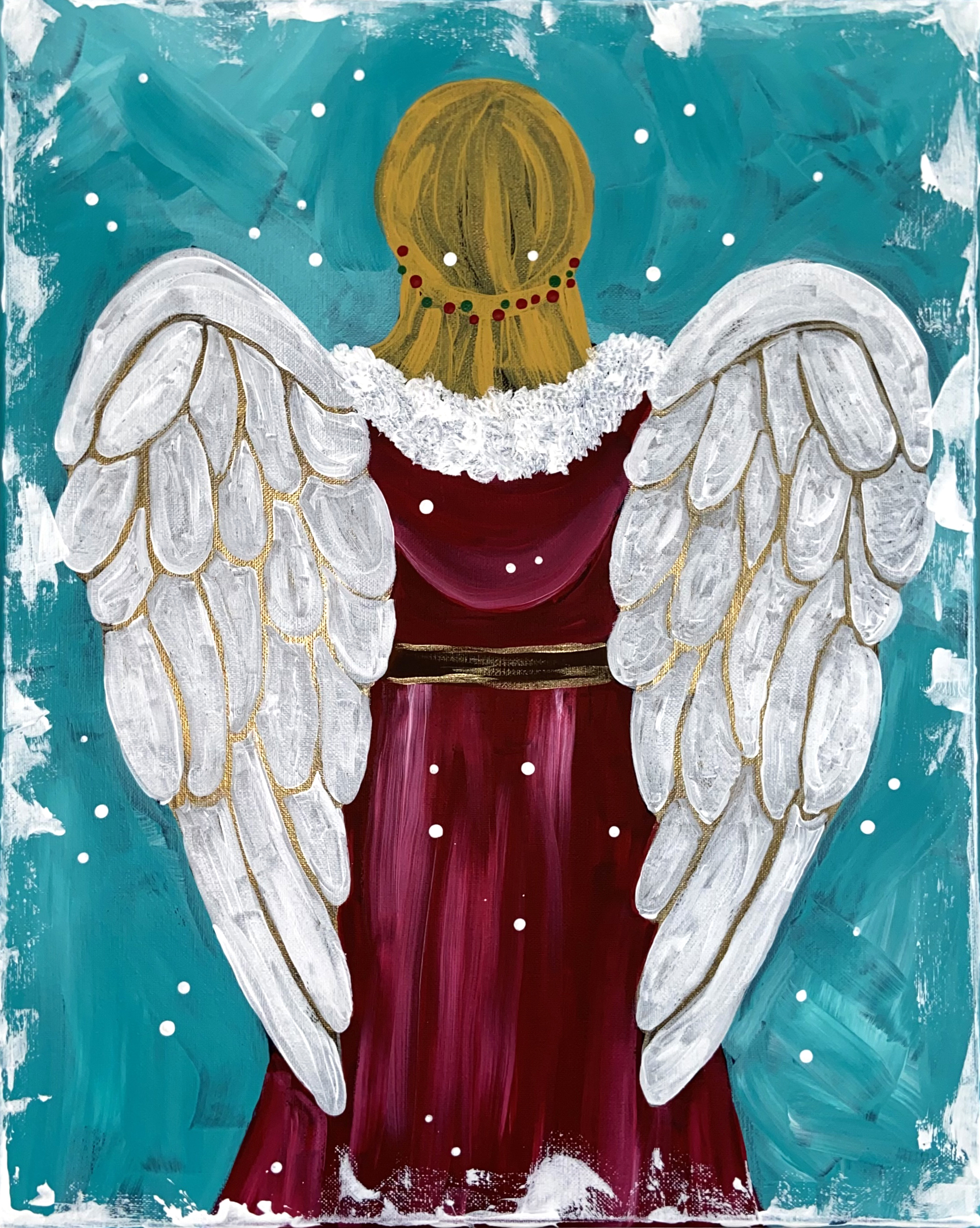 Winter Angel Canvas Painting Kit 