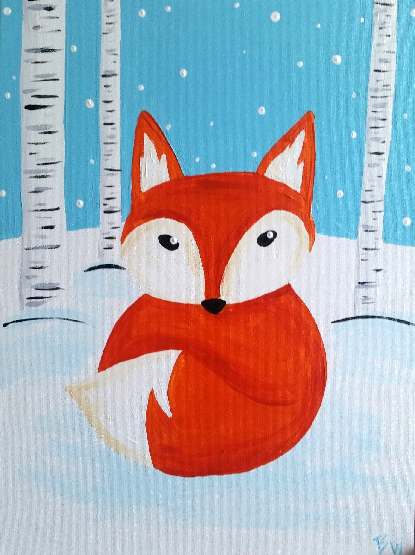 Winter Fox Canvas Painting Kit