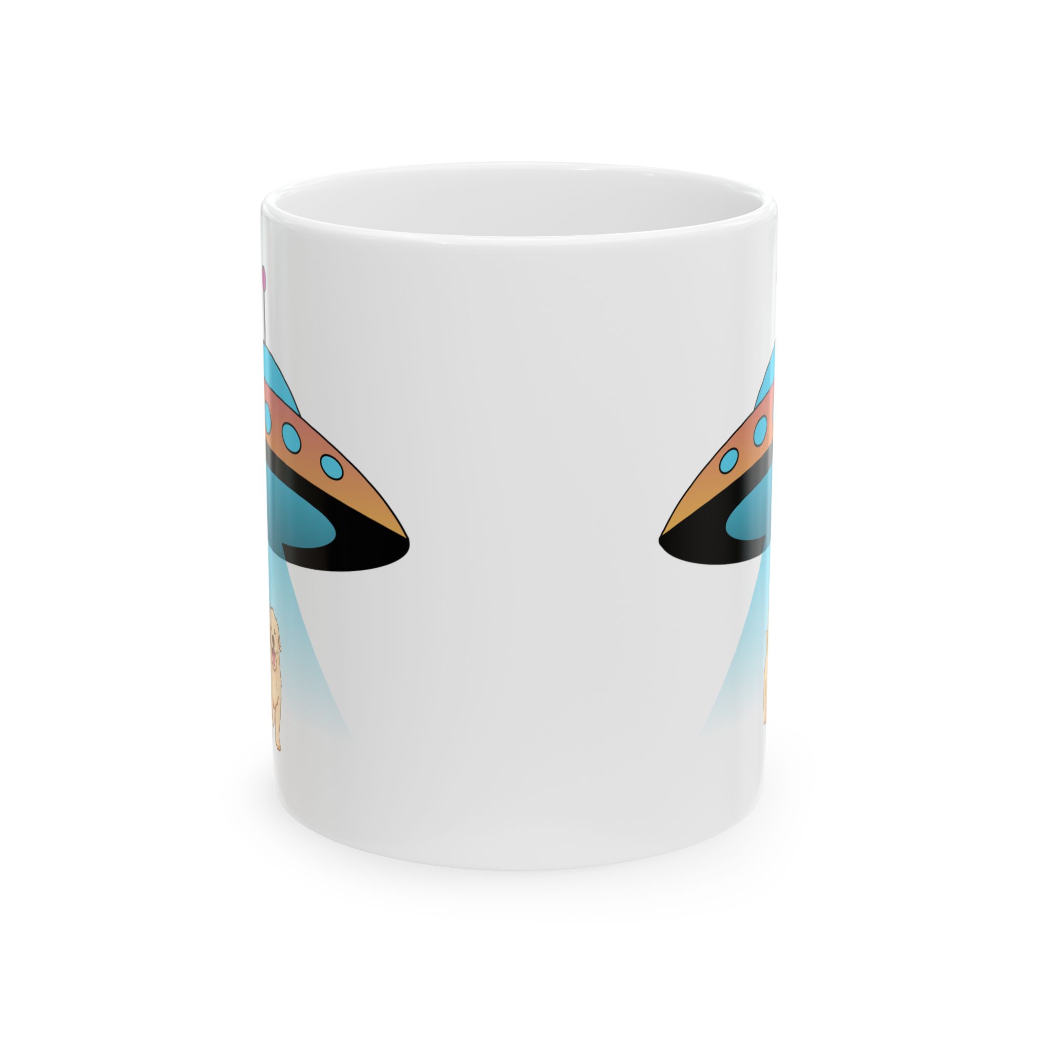 UFO and Puppy Graphic Mug