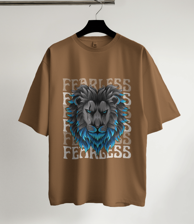 Fearless Lion Graphic Oversized T-Shirt