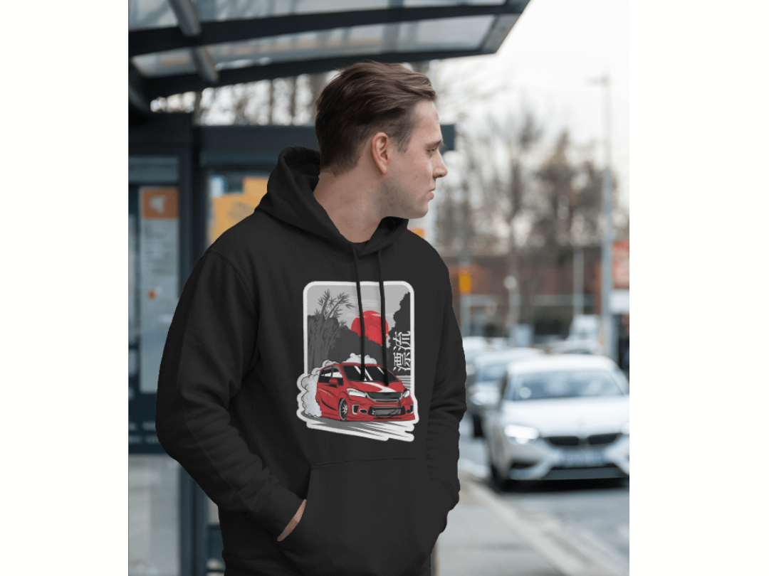 Graphic Hoodie with Car Design
