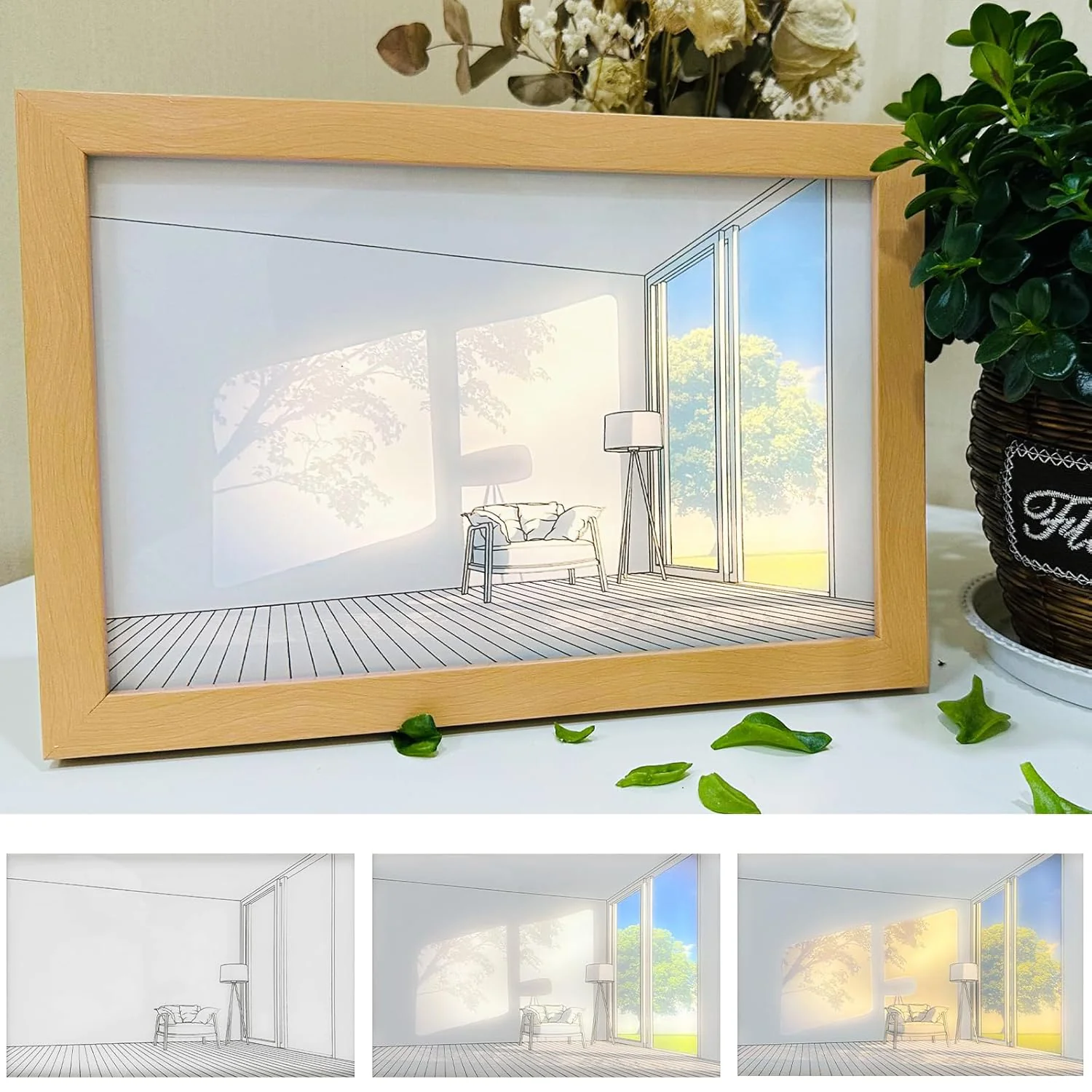 LED Night Painting Picture Frame Light 