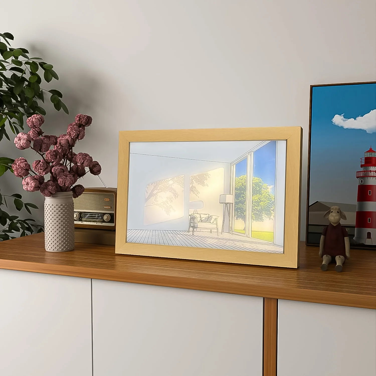 LED Night Painting Picture Frame Light 
