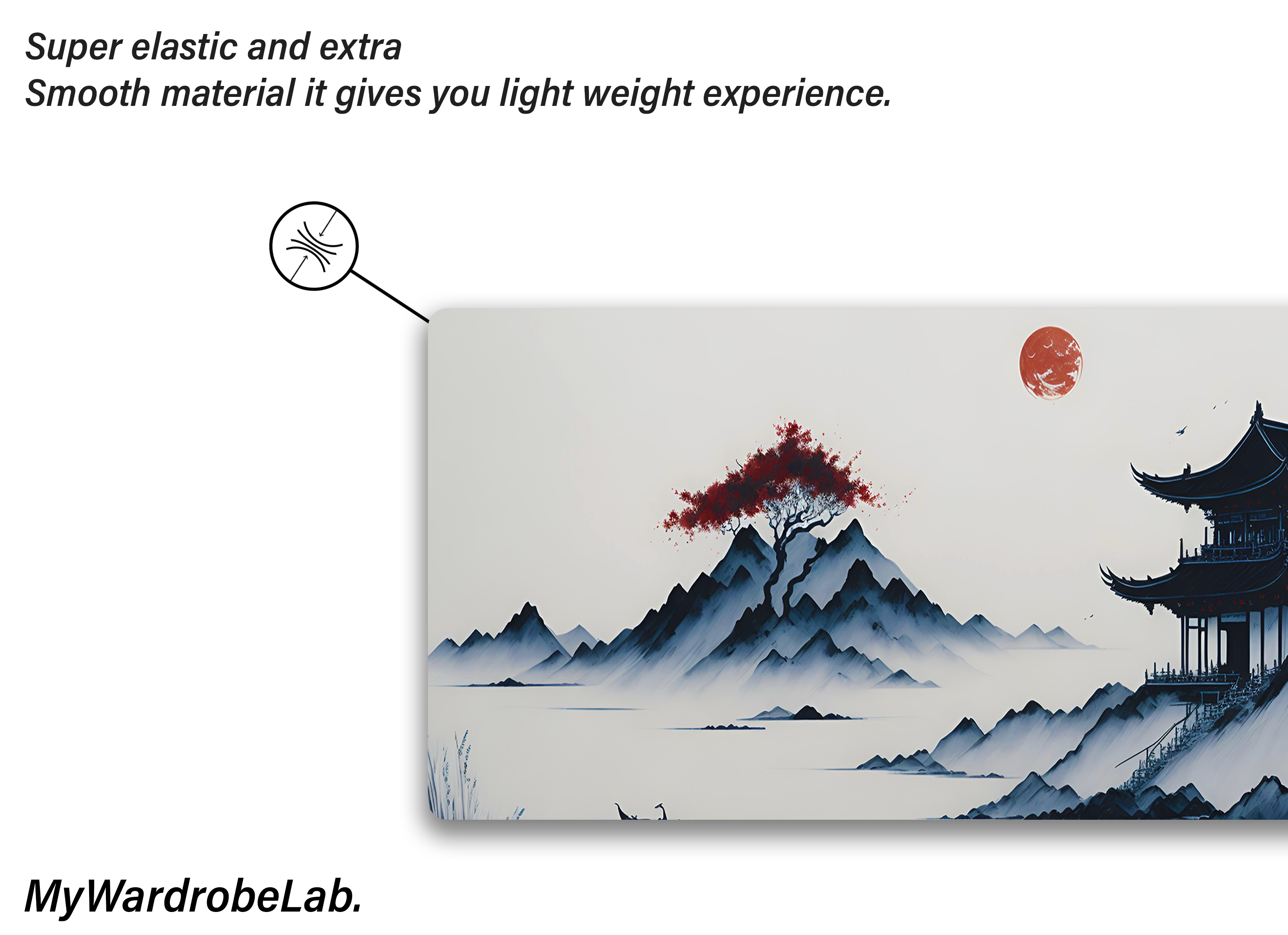 "Zen Horizon: Japanese Temple Landscape Gaming Mouse Pad"