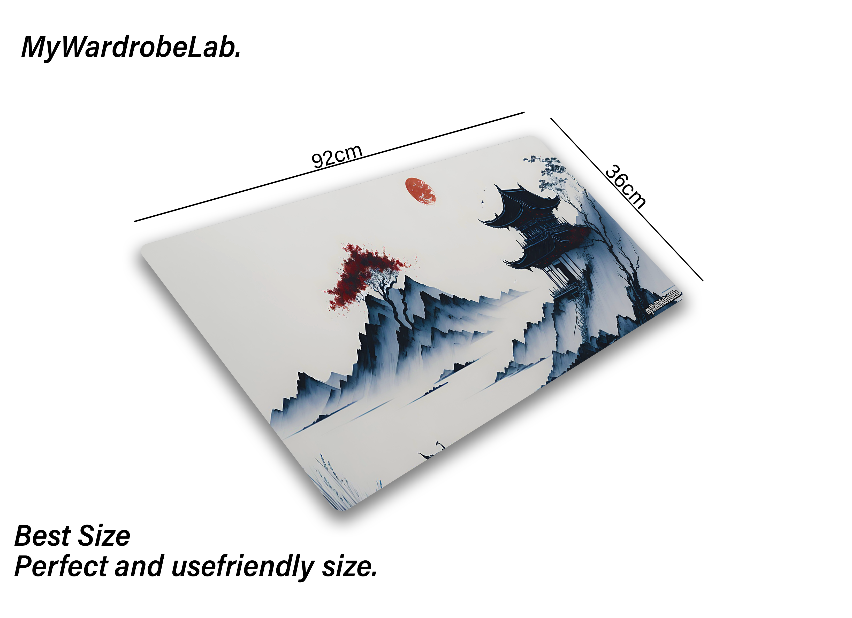 "Zen Horizon: Japanese Temple Landscape Gaming Mouse Pad"