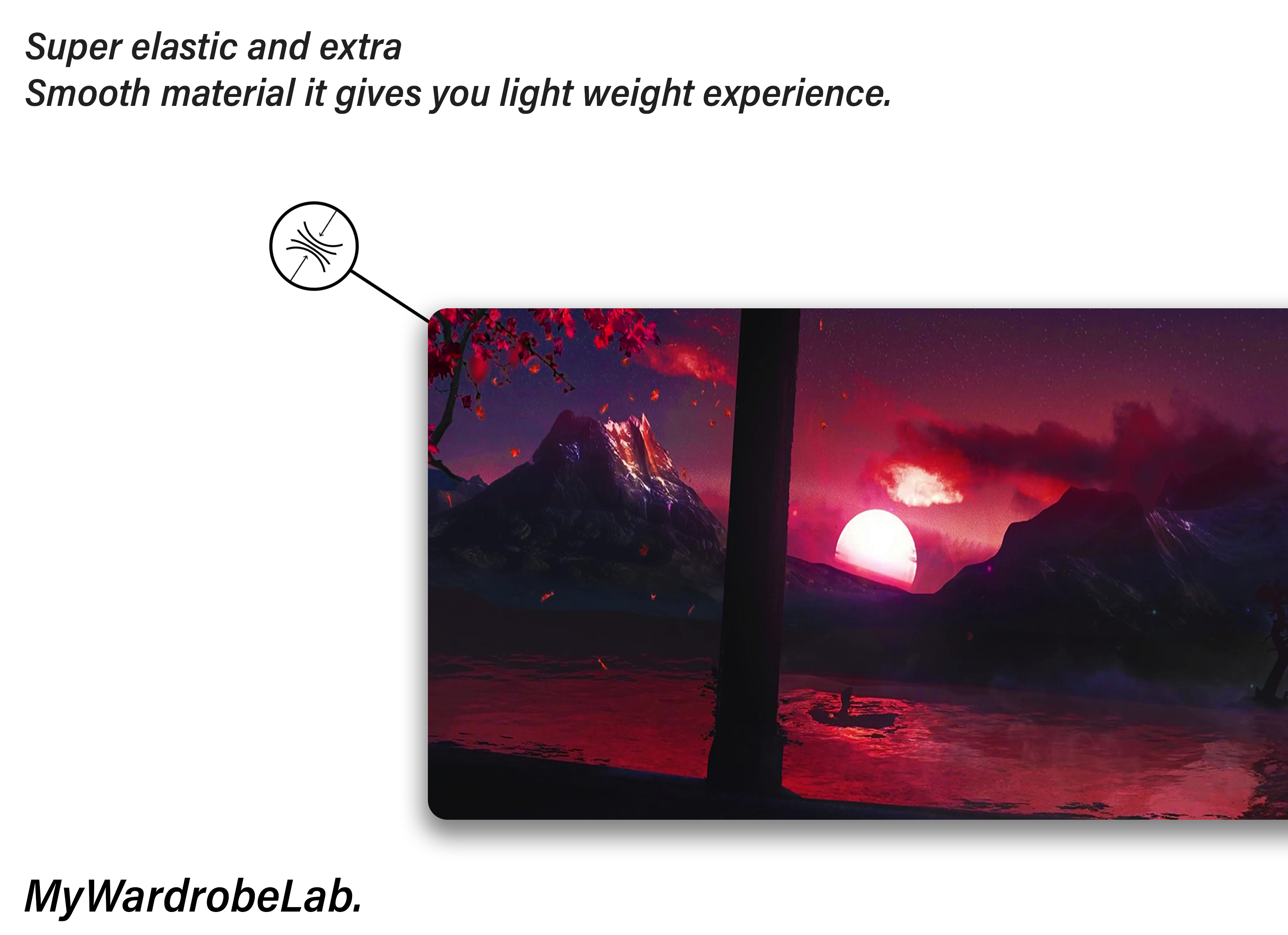 "Ultra-Wide Gaming Mouse Pad - Japanese Sunset Aesthetic"