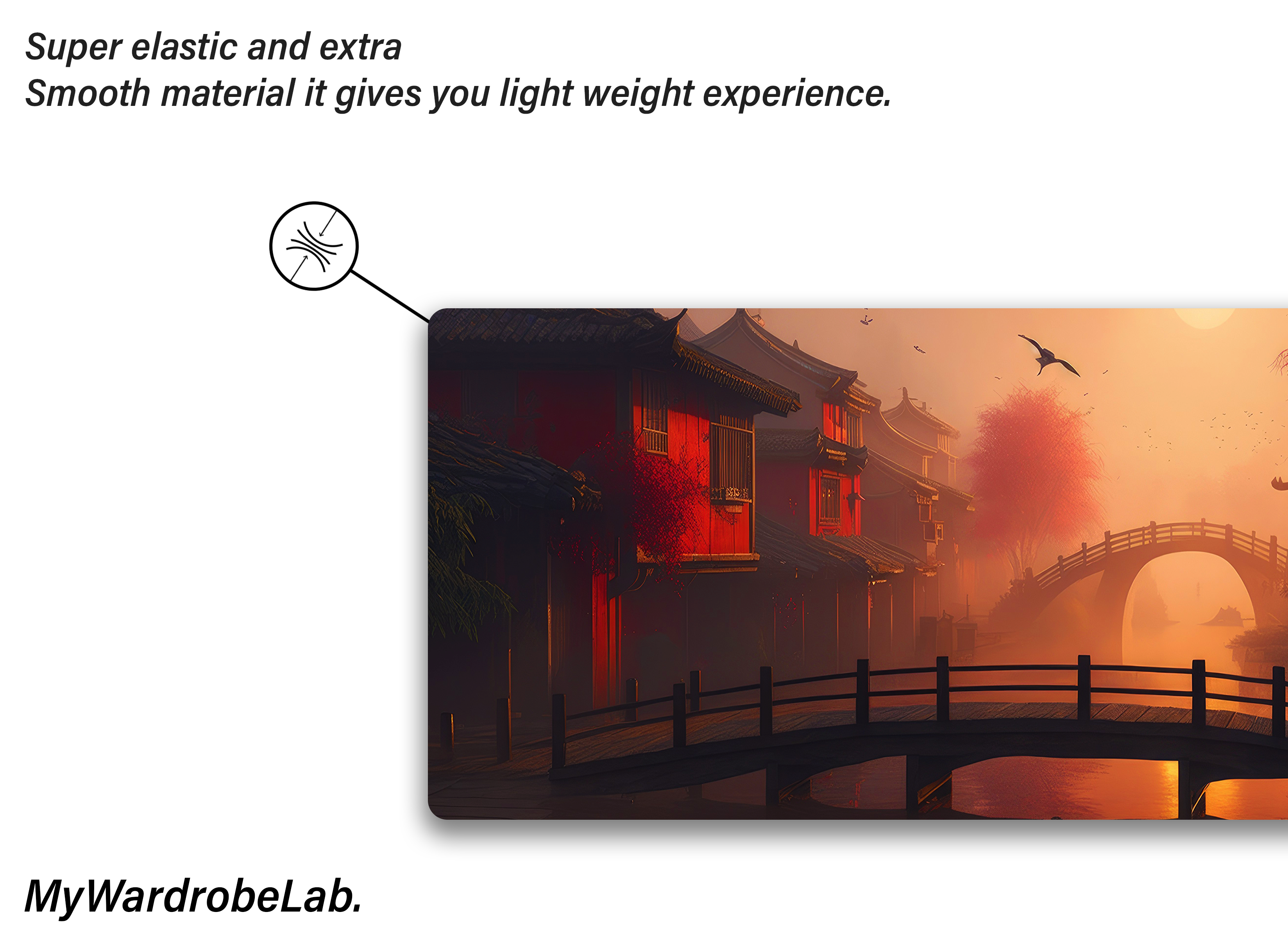 "Premium XXL Gaming Mouse Pad - Tranquil Bridge & Sunset Scene"