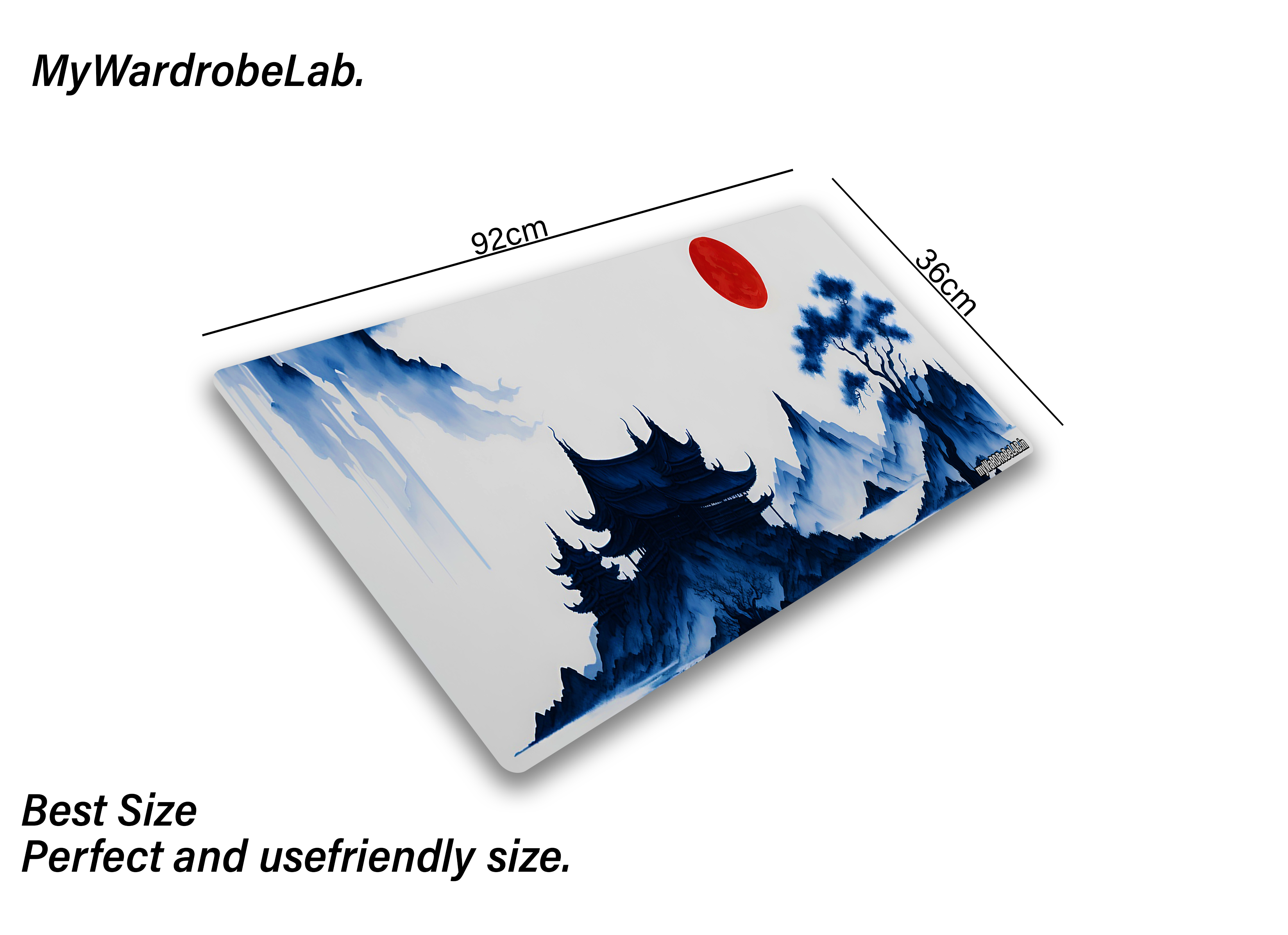 "Crimson Moon: Japanese Pagoda XXL Gaming Mouse Pad"