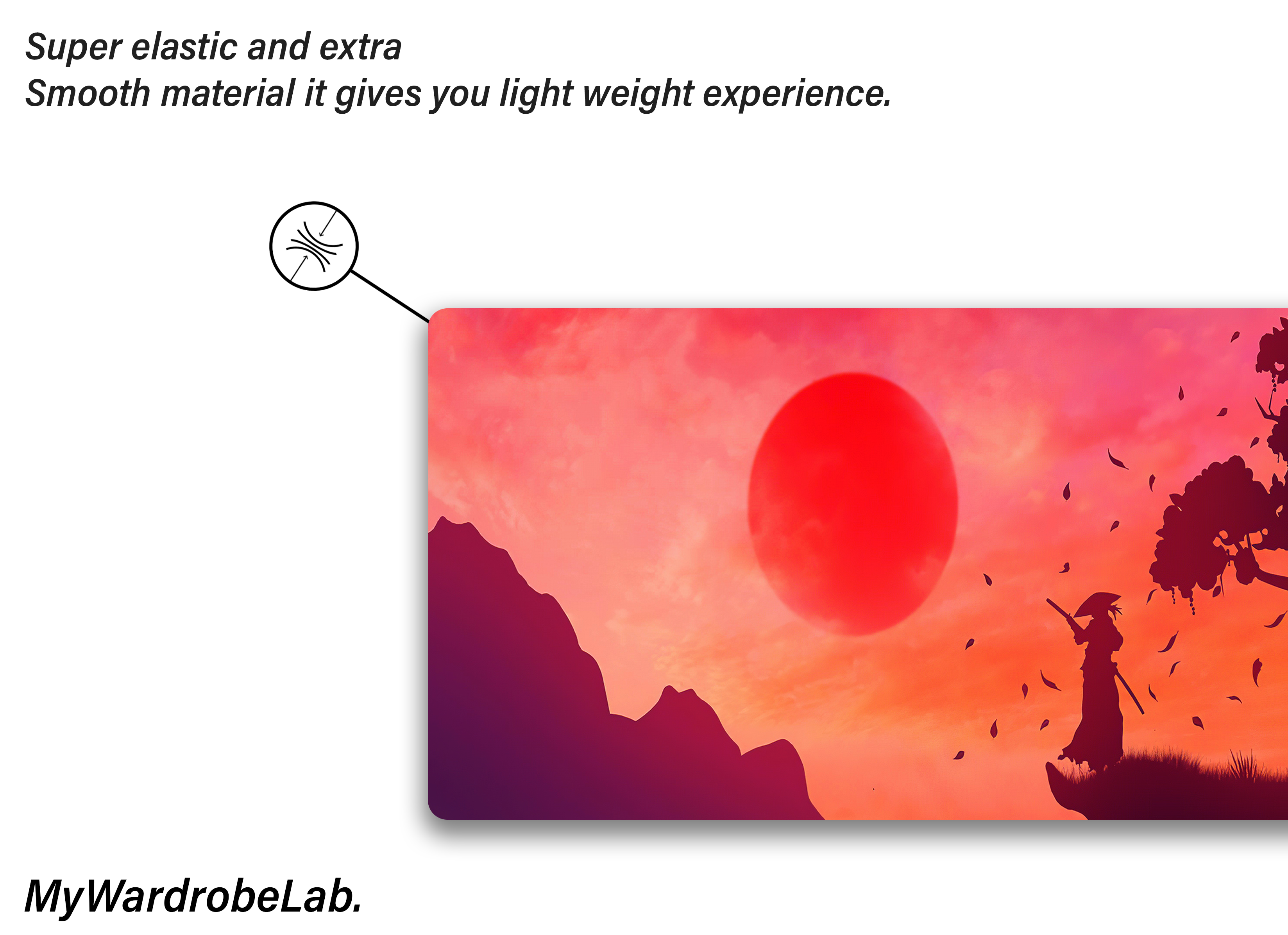 "Scarlet Samurai Sunset: Battle-Ready Gaming Mouse Pad"