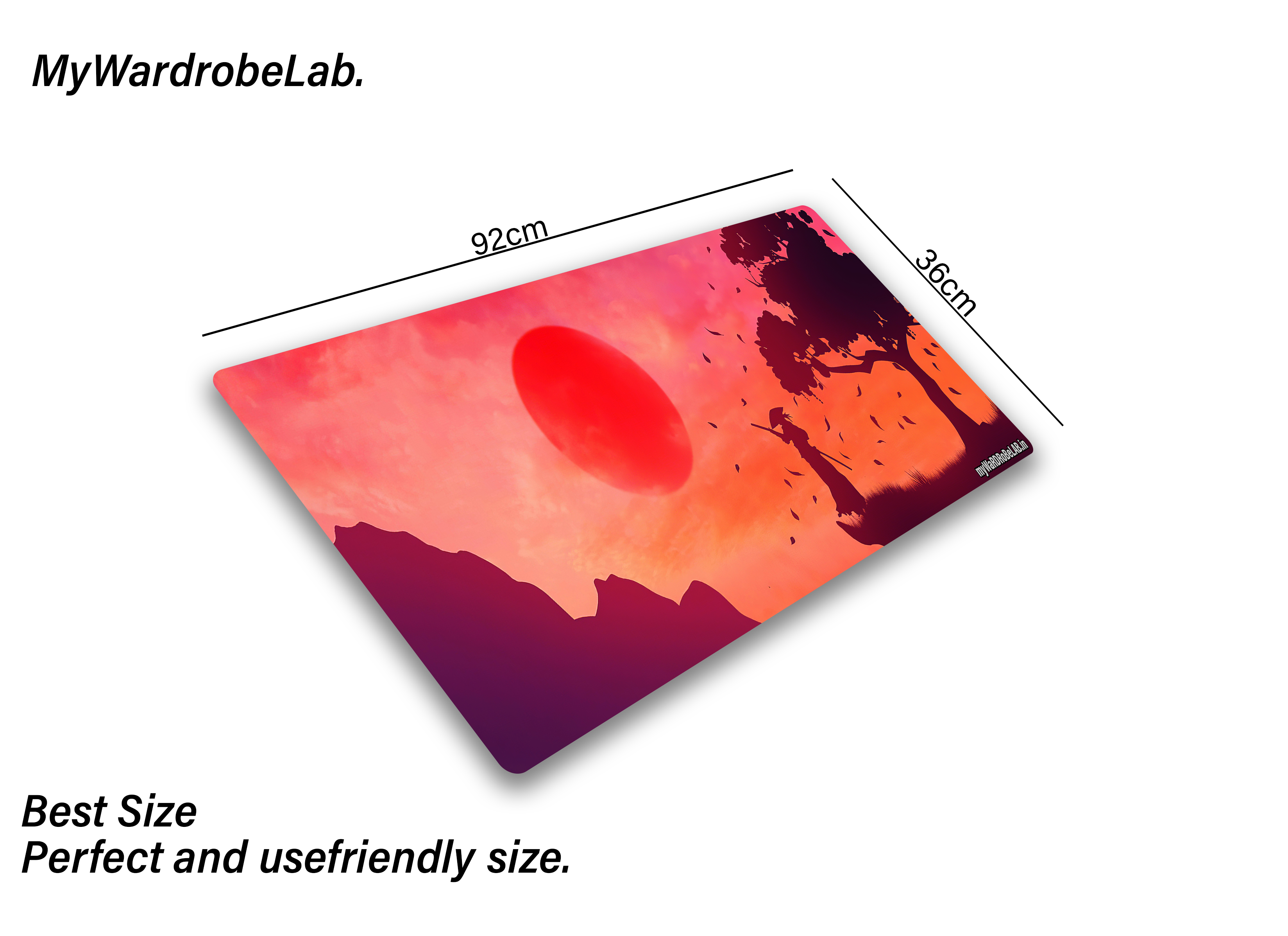 "Scarlet Samurai Sunset: Battle-Ready Gaming Mouse Pad"