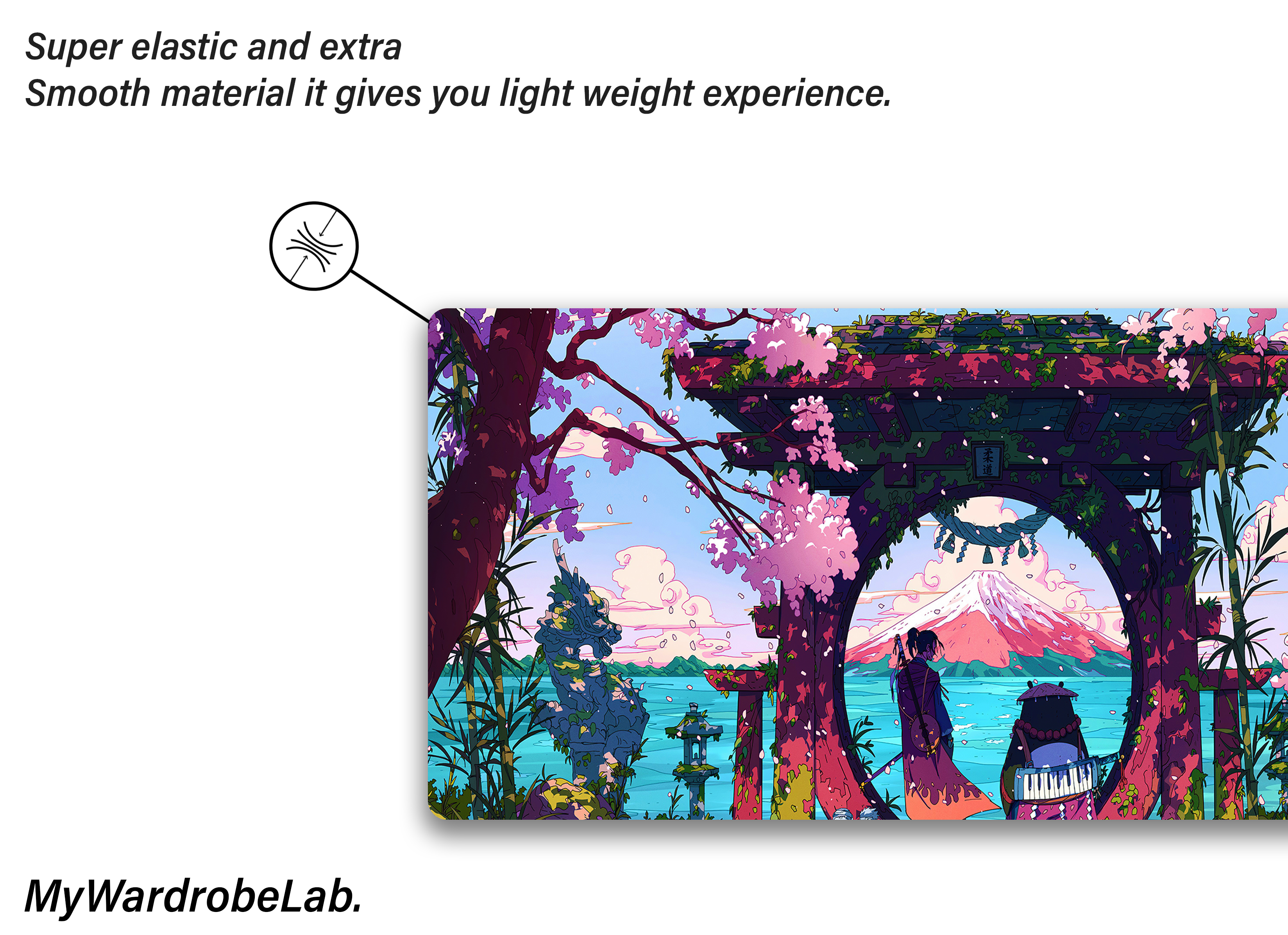 "Neon Blossom Dreams: Vibrant Samurai Gaming Mouse Pad"