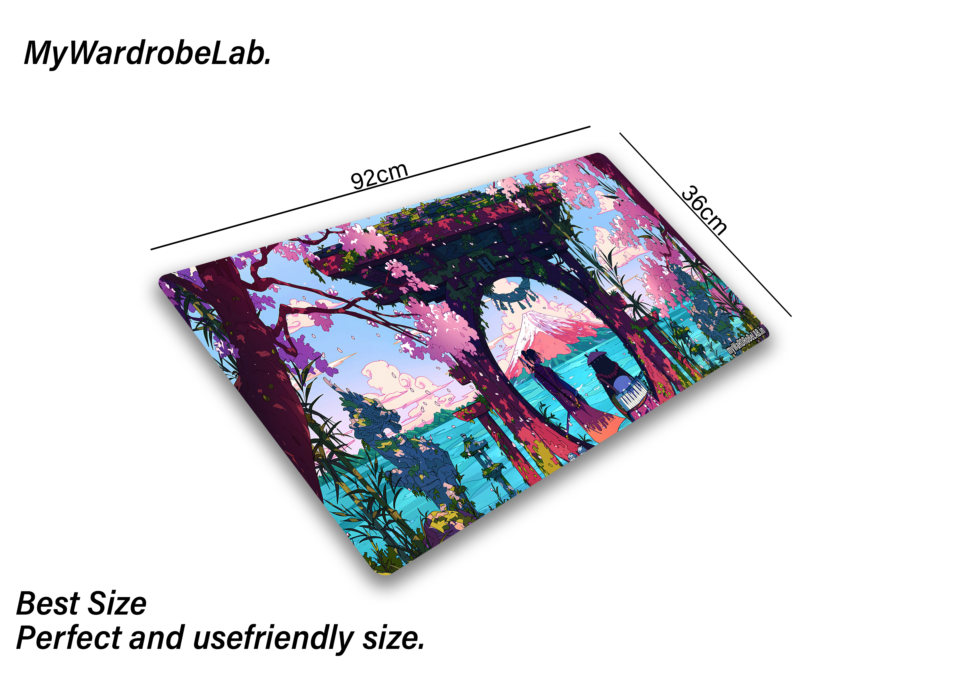 "Neon Blossom Dreams: Vibrant Samurai Gaming Mouse Pad"