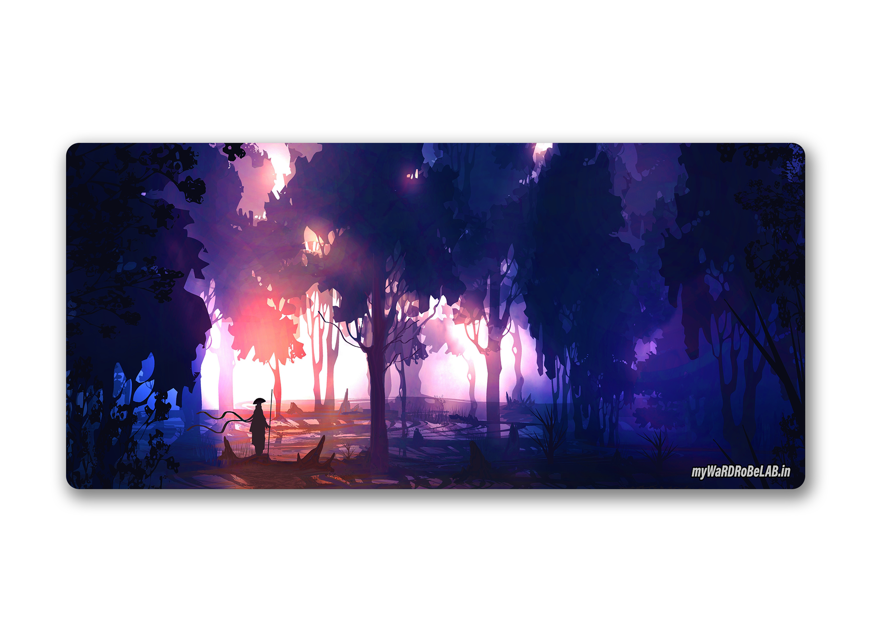 "Vivid Forest Glow Gaming Mouse Pad – Extended XXL Desk Mat for Ultimate Setup Aesthetics"