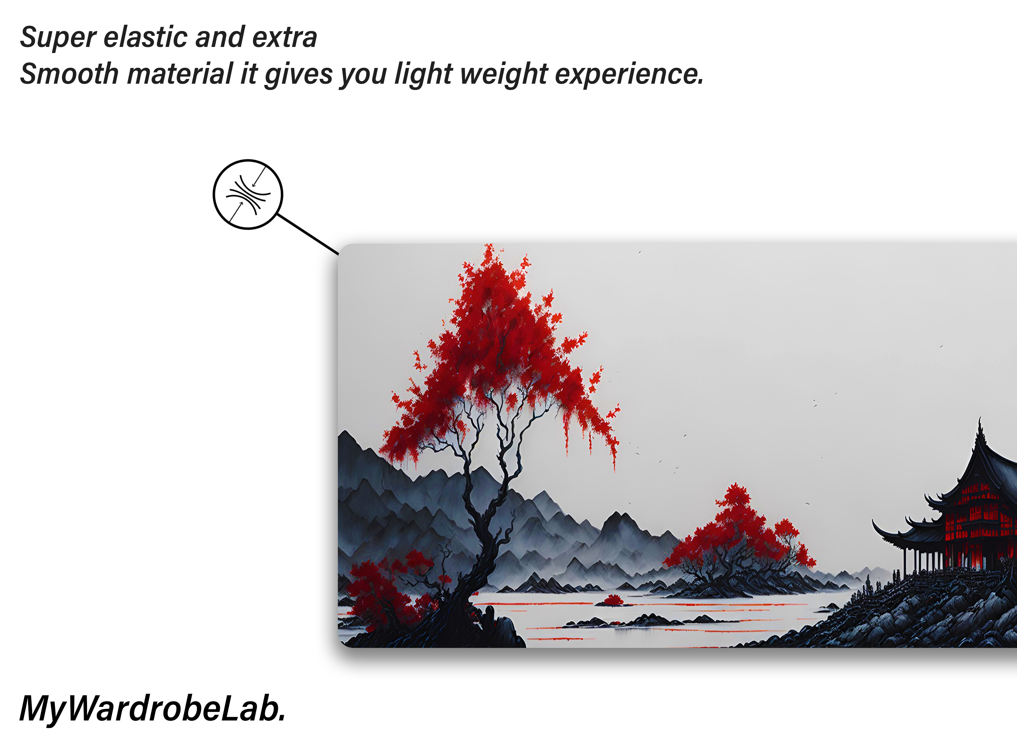 "Zen Red Blossom Gaming Mouse Pad – Extra-Large Japanese Art Desk Mat for Stylish Workstations"
