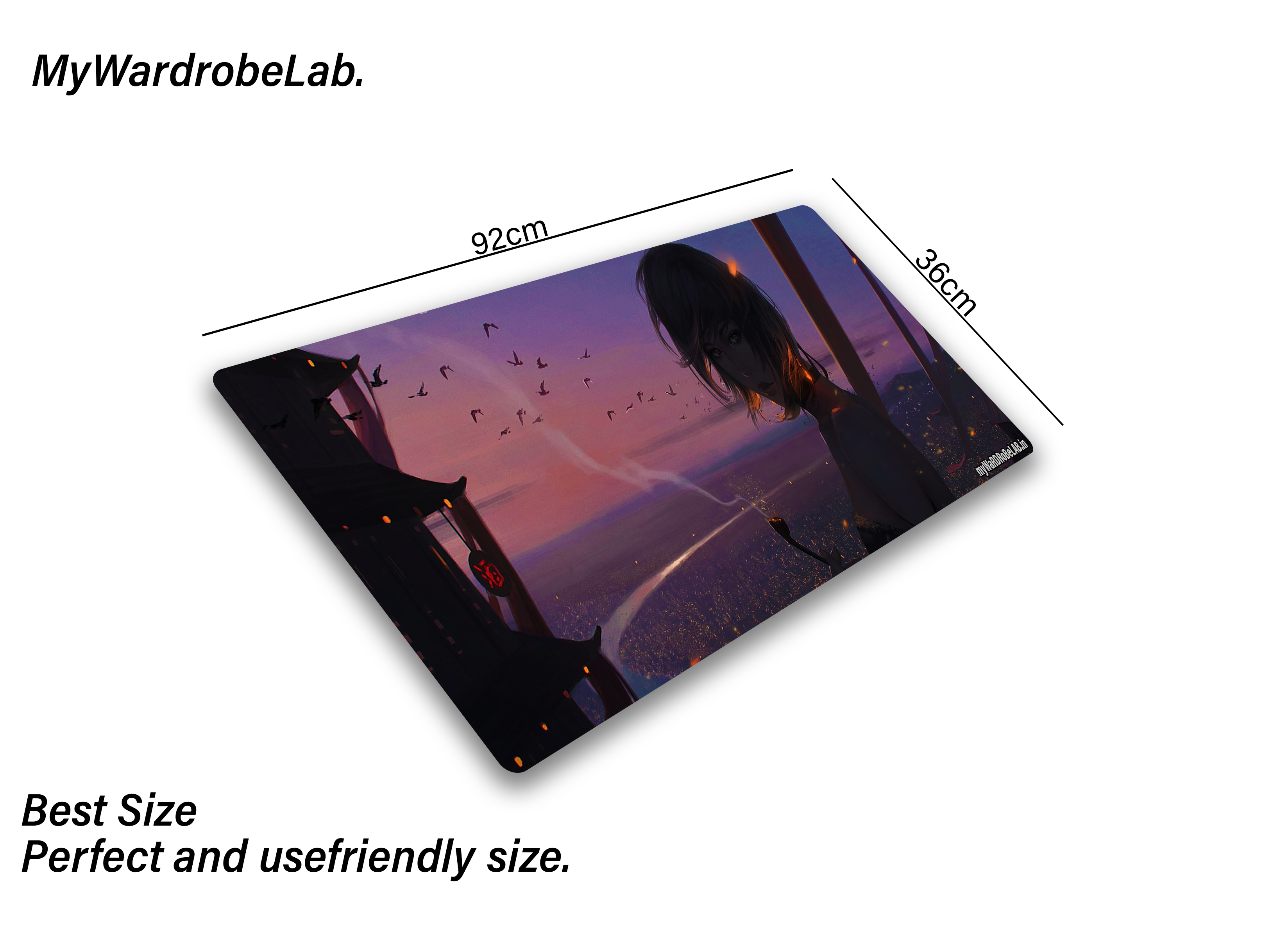 "Epic Sunset Warrior Gaming Mouse Pad – Large Anime-Inspired Desk Mat for Gamers"