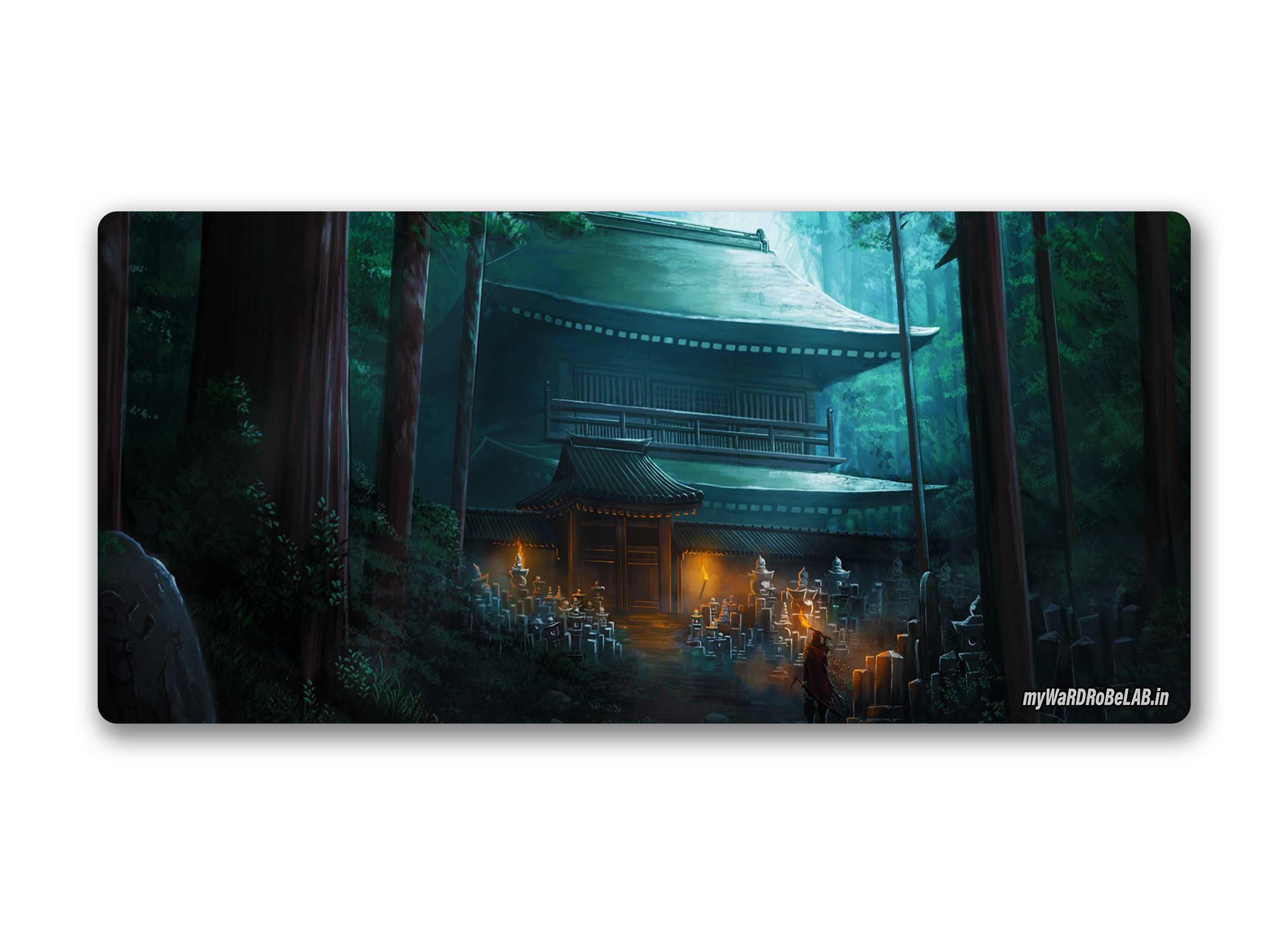 Cyberpunk Forest Gaming Mouse Pad – Extra Large, RGB-Ready, Non-Slip Surface"