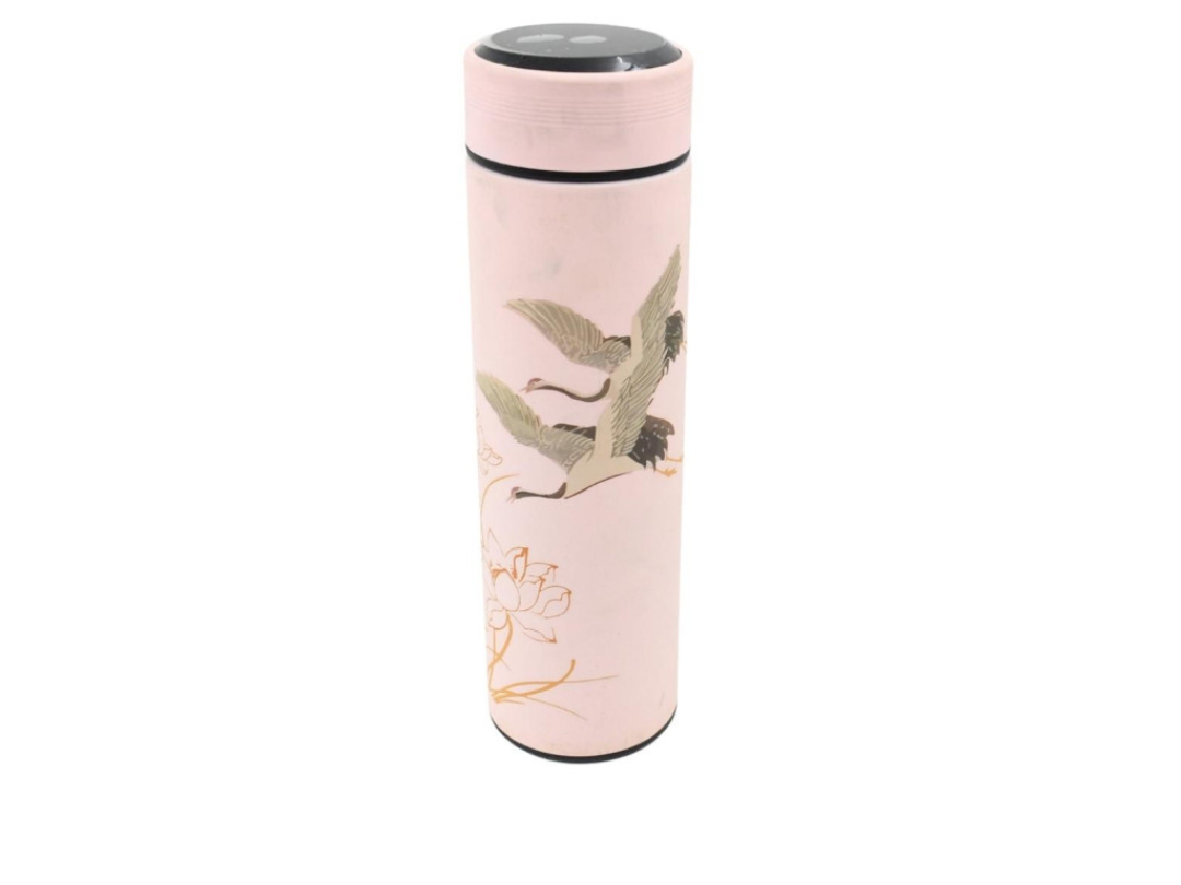 Elegant Crane Steel Temperature Bottle