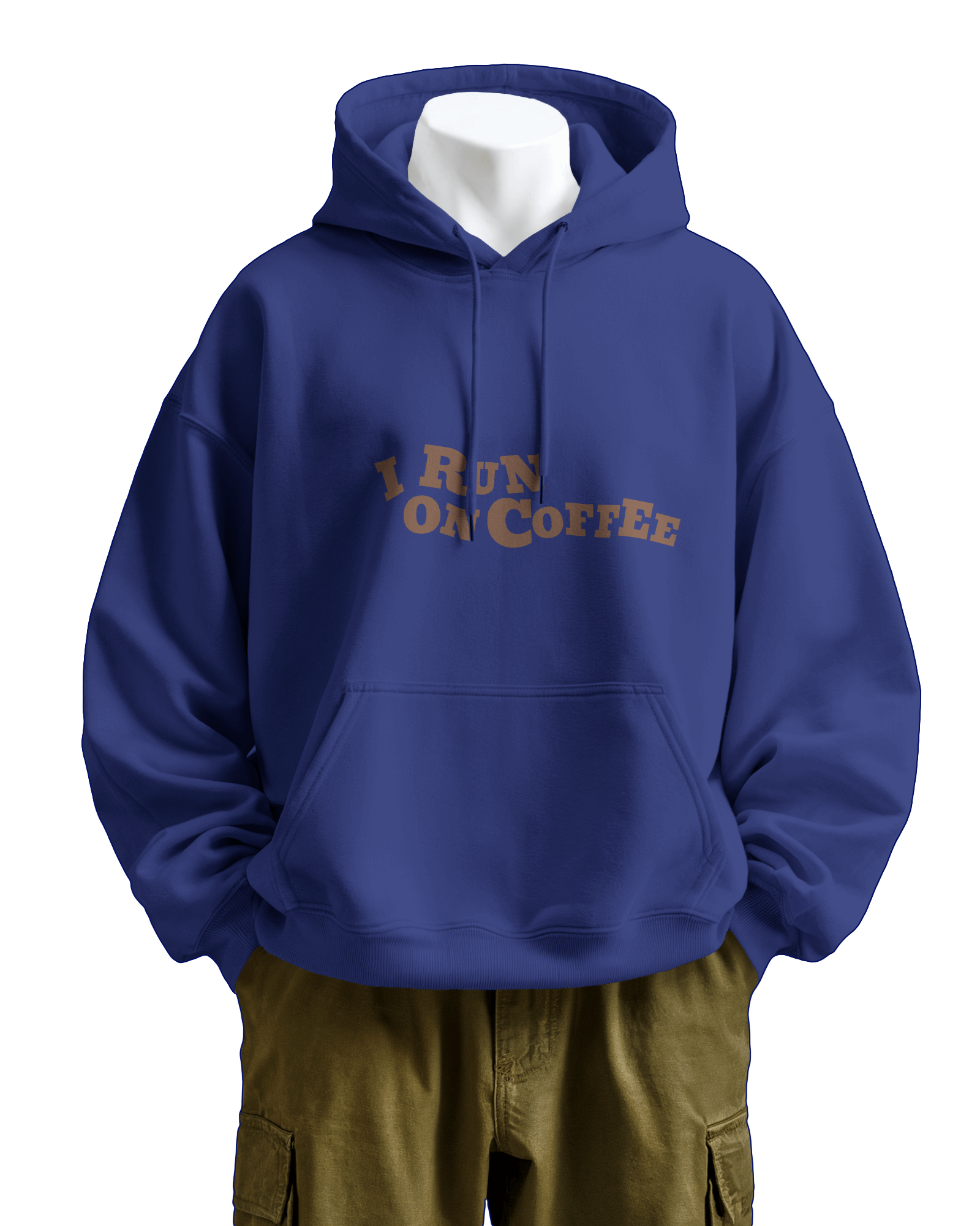 I Run On Coffee" Premium Black Hoodie