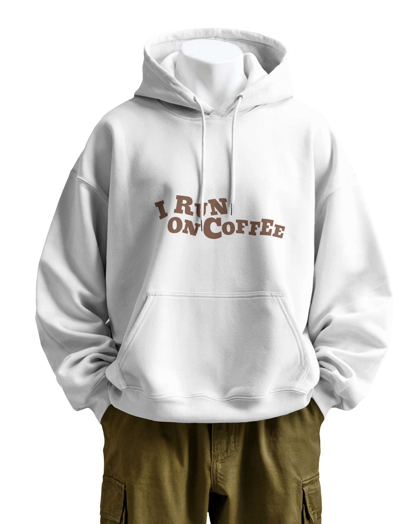 I Run On Coffee" Premium Black Hoodie