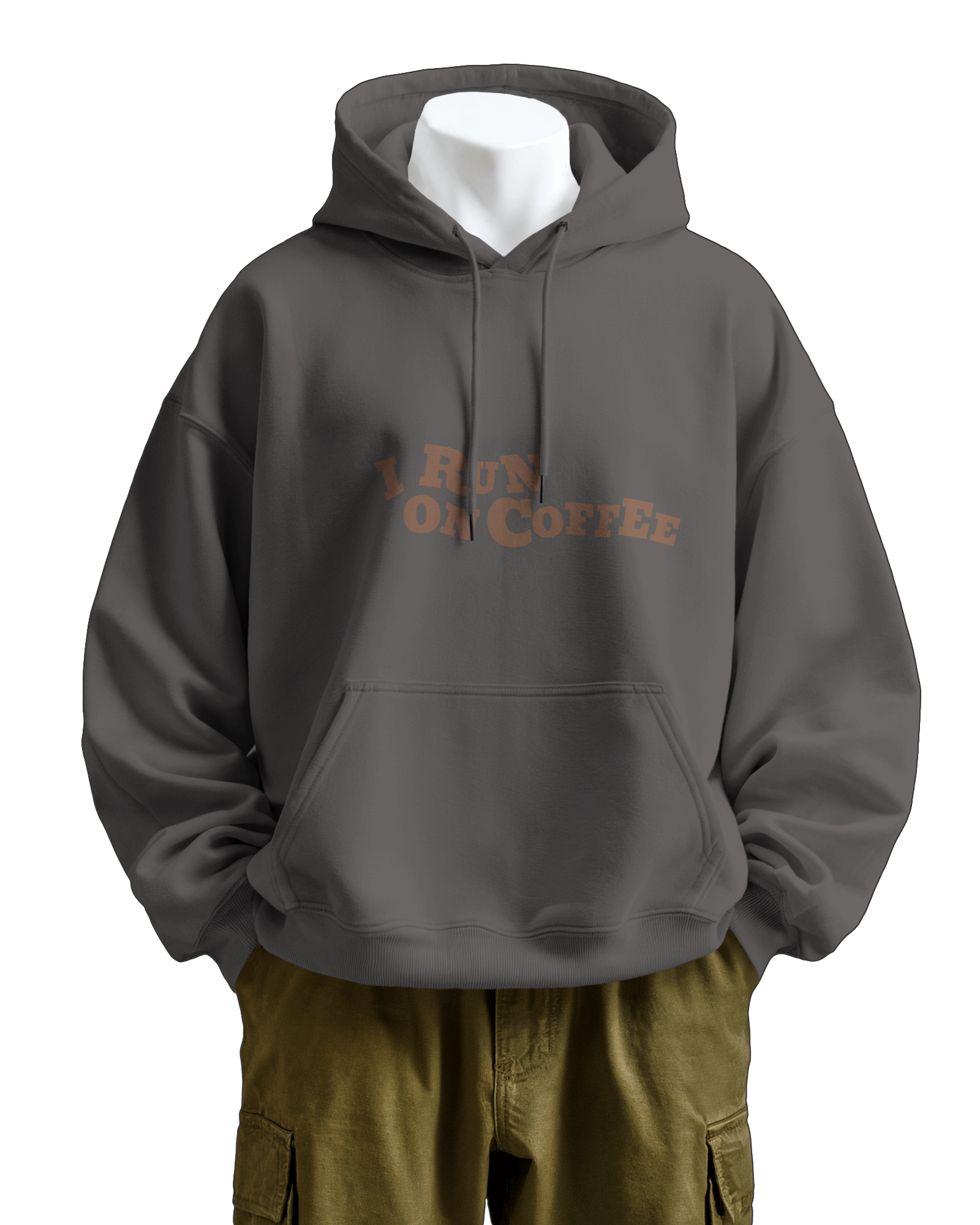 I Run On Coffee" Premium Black Hoodie