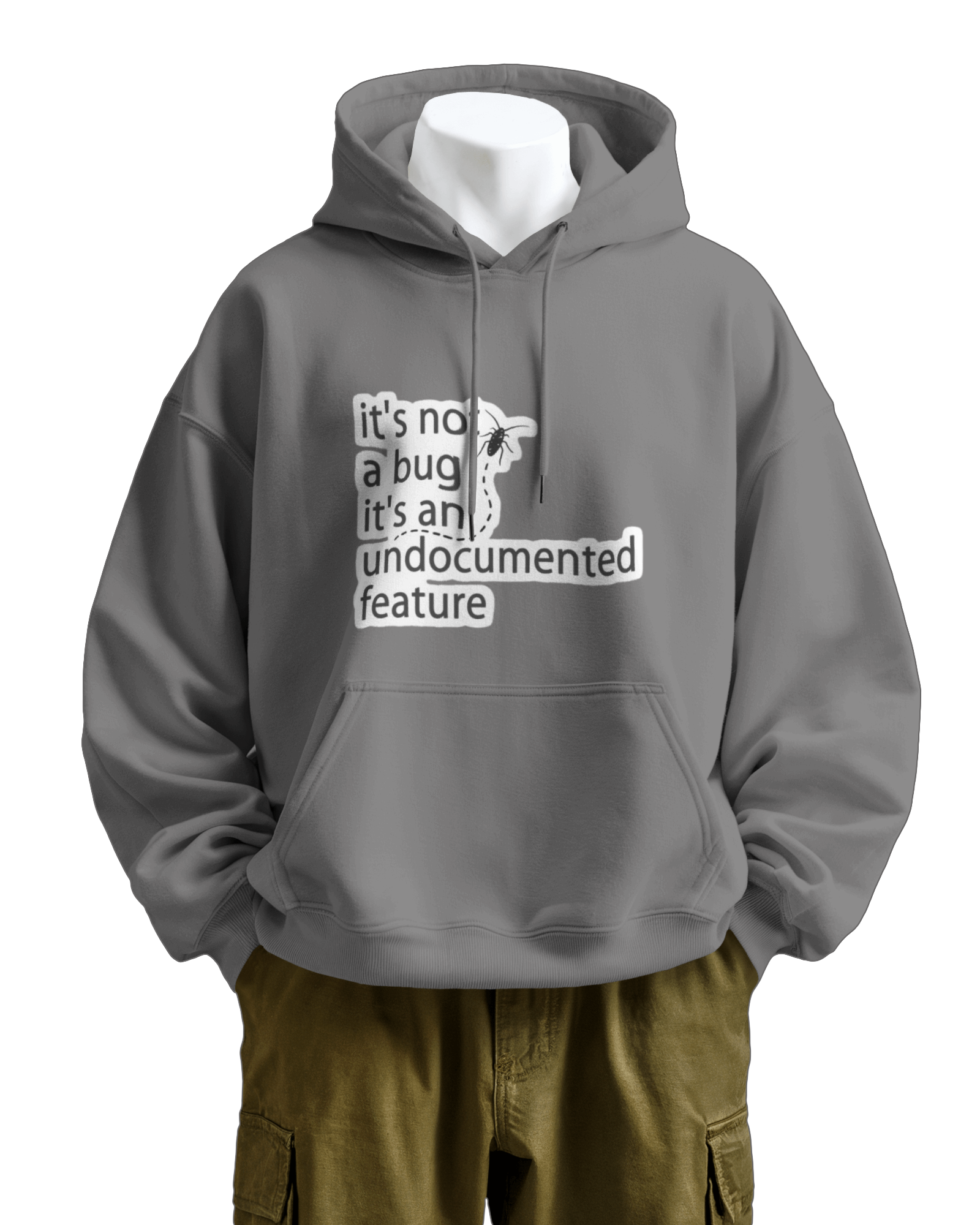 "It's Not a Bug, It's an Undocumented Feature" Black Hoodie 