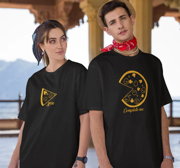 Matching Couple Pizza T-Shirts