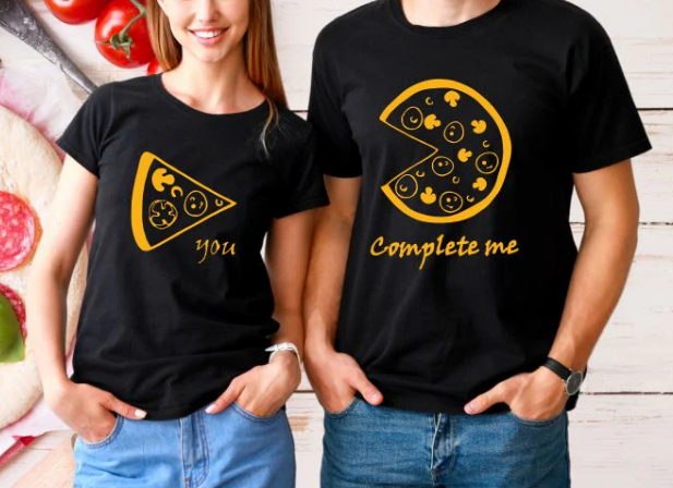 Matching Couple Pizza T-Shirts