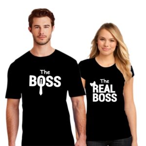 Couple The Boss - The real boss personalised combo T-Shirts