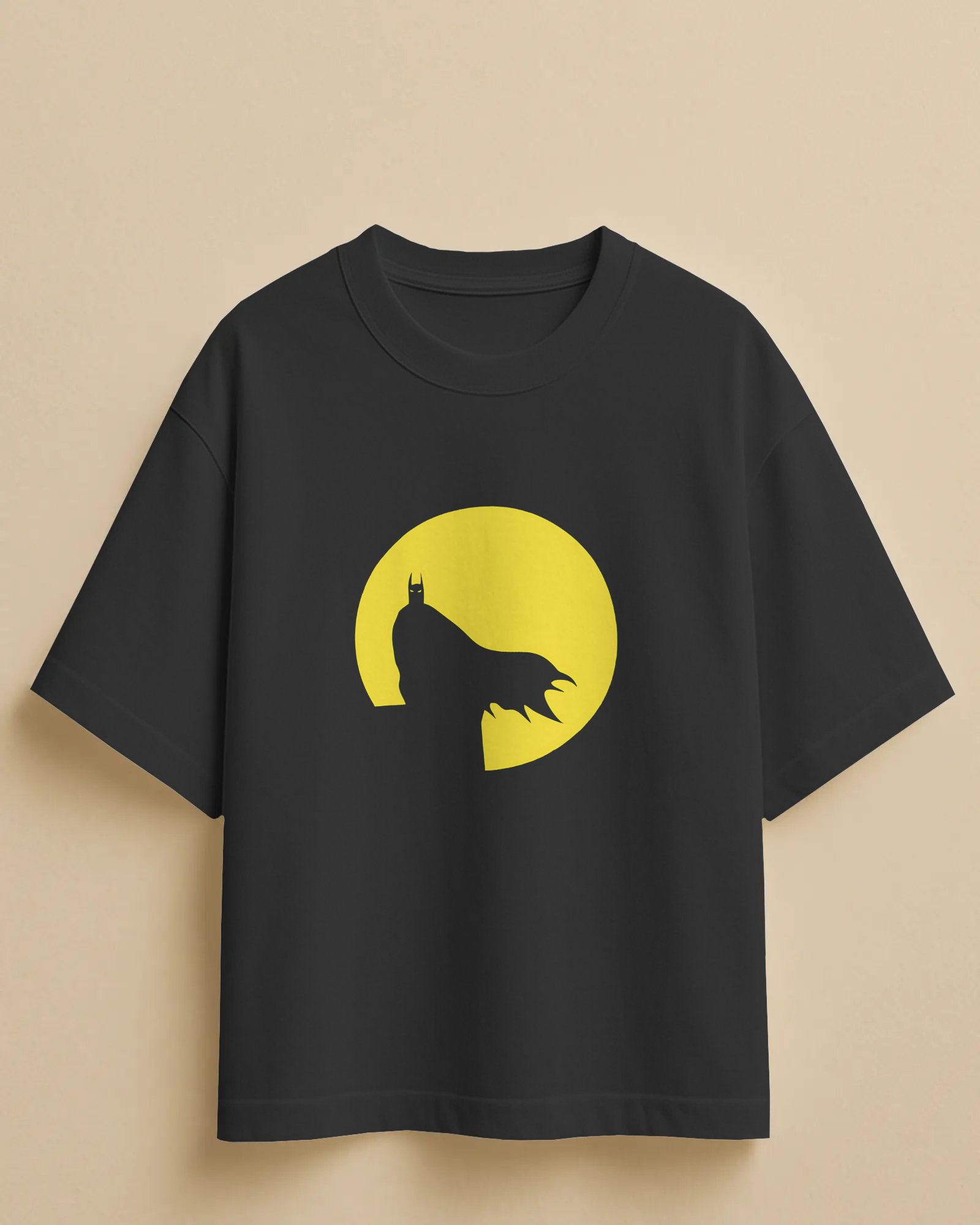  Black Batman-Inspired Oversized T-Shirt
