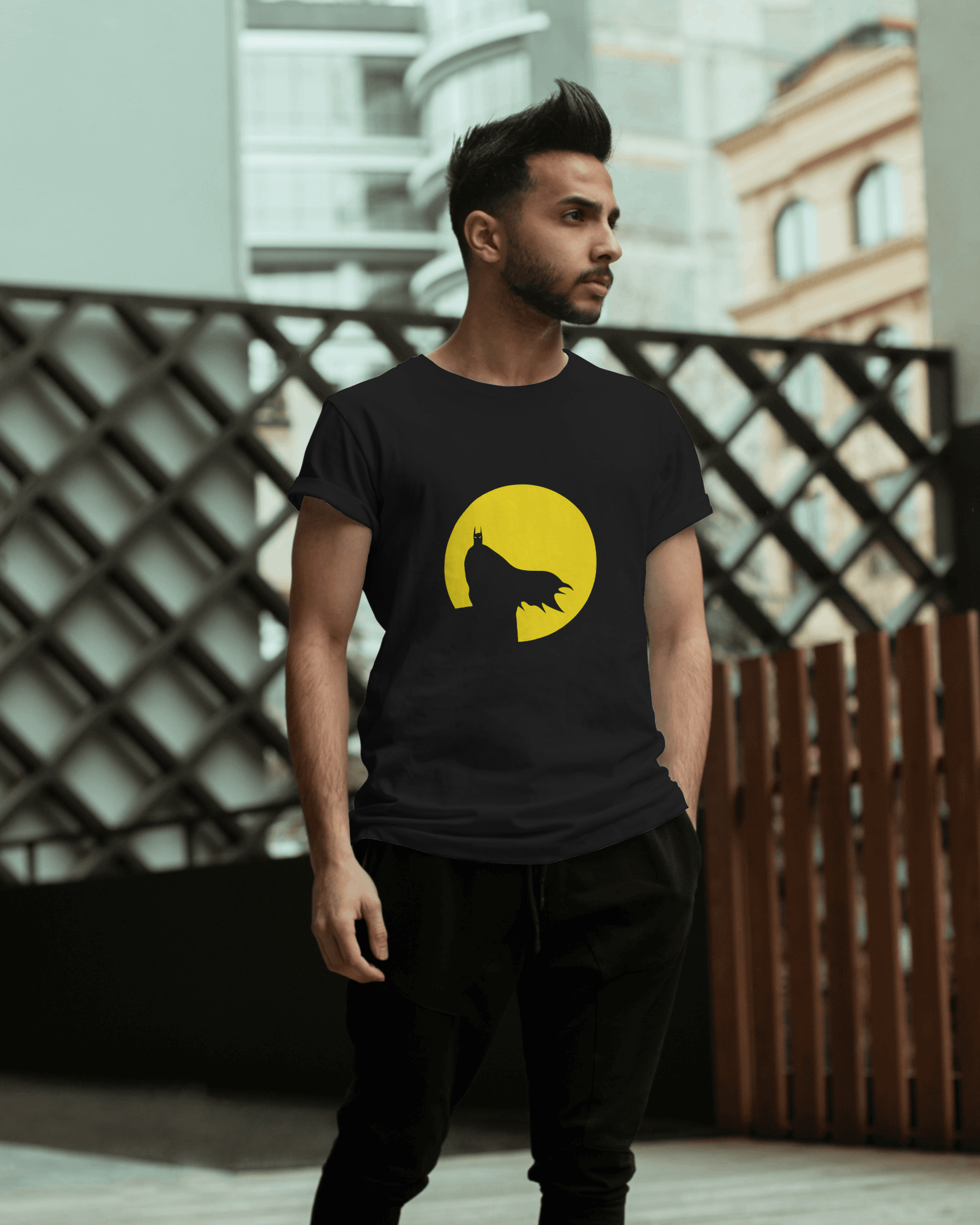  Black Batman-Inspired Oversized T-Shirt