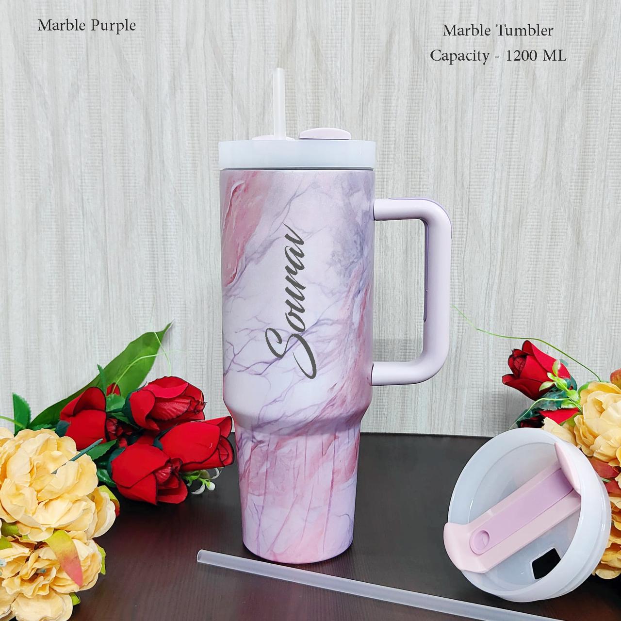 Custom Marble Purple Insulated Stainless Steel Tumbler