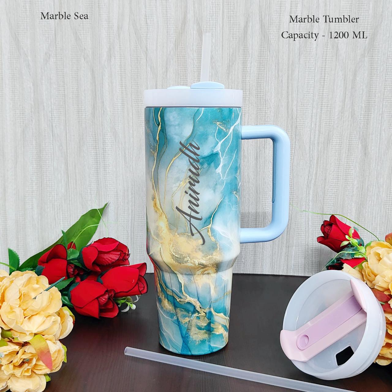Marble Sea Personalized Stainless Steel Tumbler 