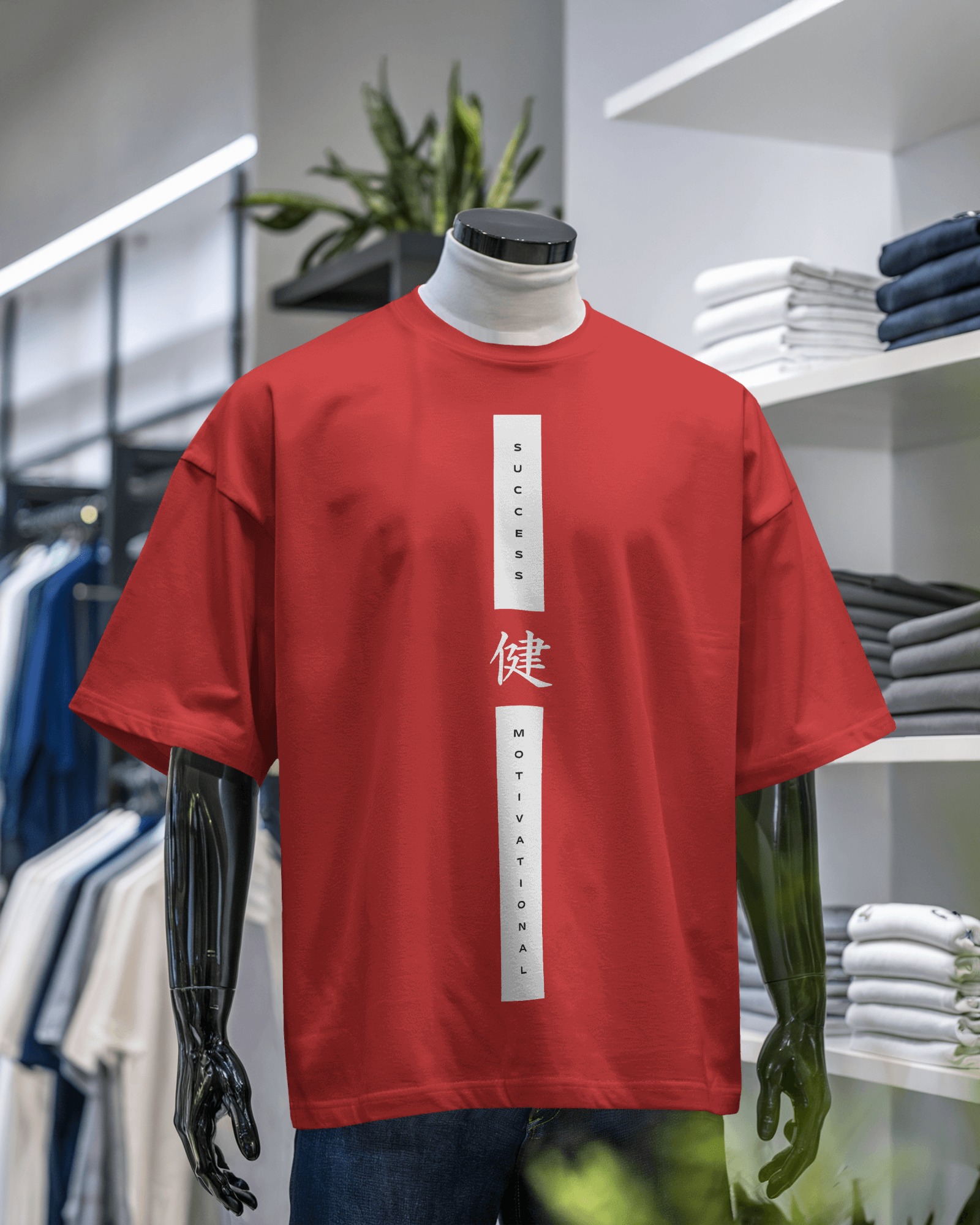 "Vertical Drive" Oversized Motivational T-Shirt
