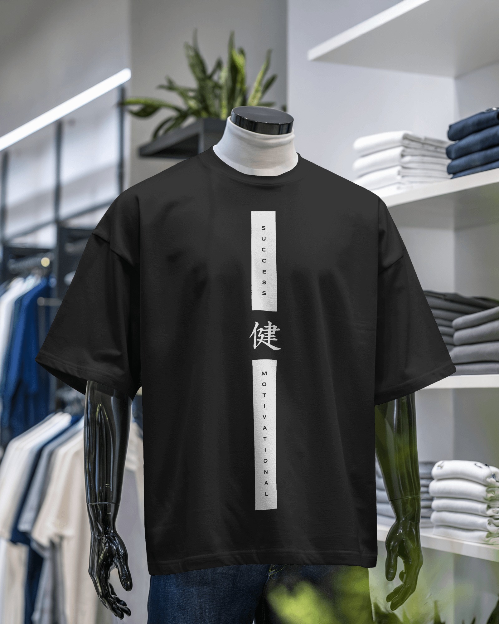 "Vertical Drive" Oversized Motivational T-Shirt