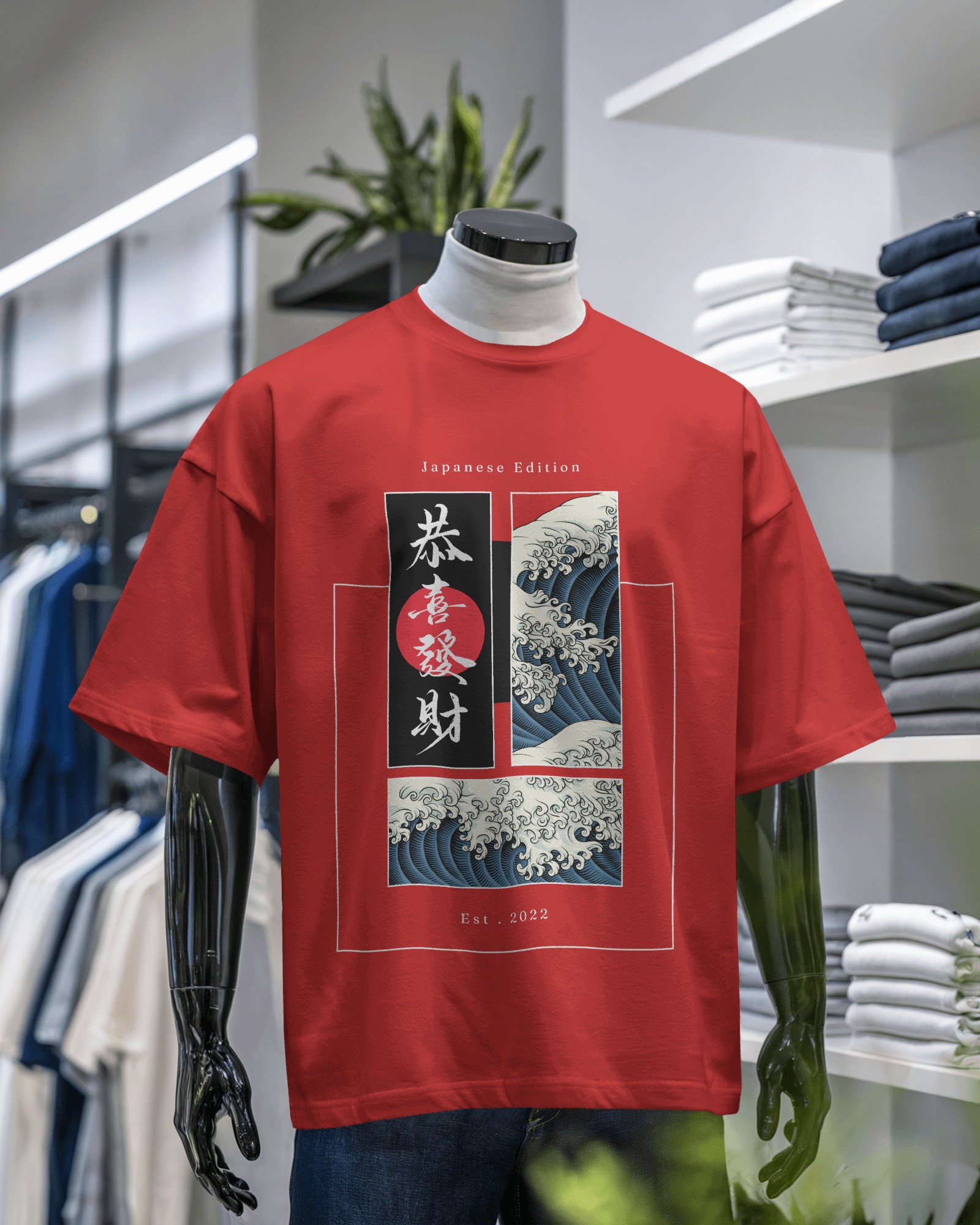 Japanese Wave Graphic T-Shirt