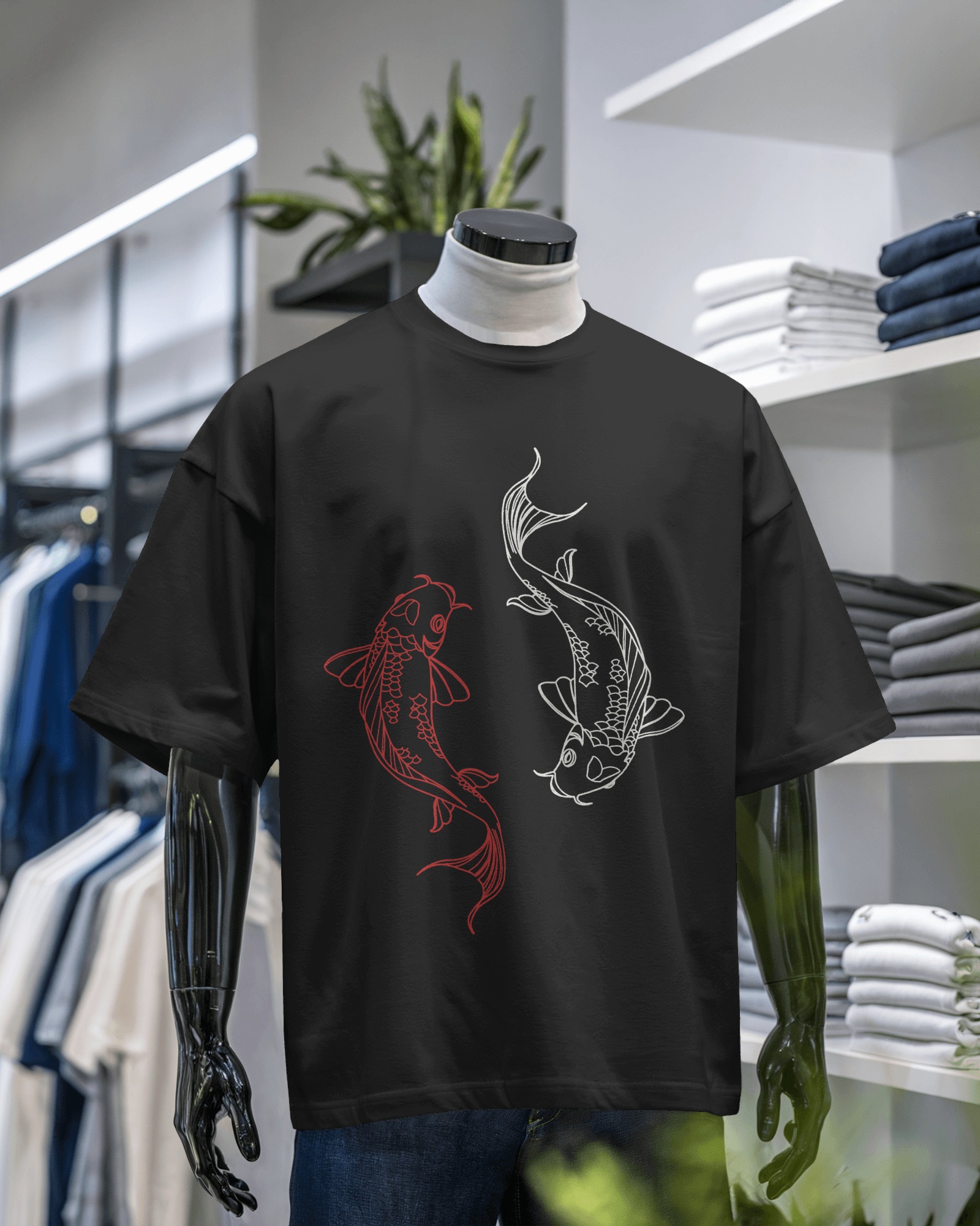 Yin Yang Koi Fish Graphic T-Shirt – Harmony in Motion Edition