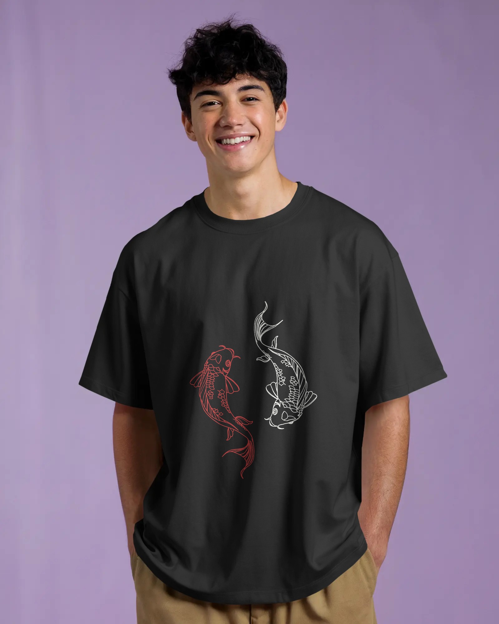 Yin Yang Koi Fish Graphic T-Shirt – Harmony in Motion Edition