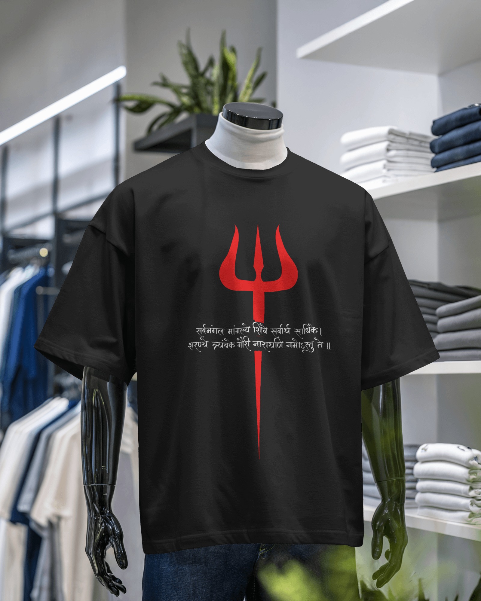 Mahadev Inspired Spiritual  Oversized T-Shirt Streetwear for Men