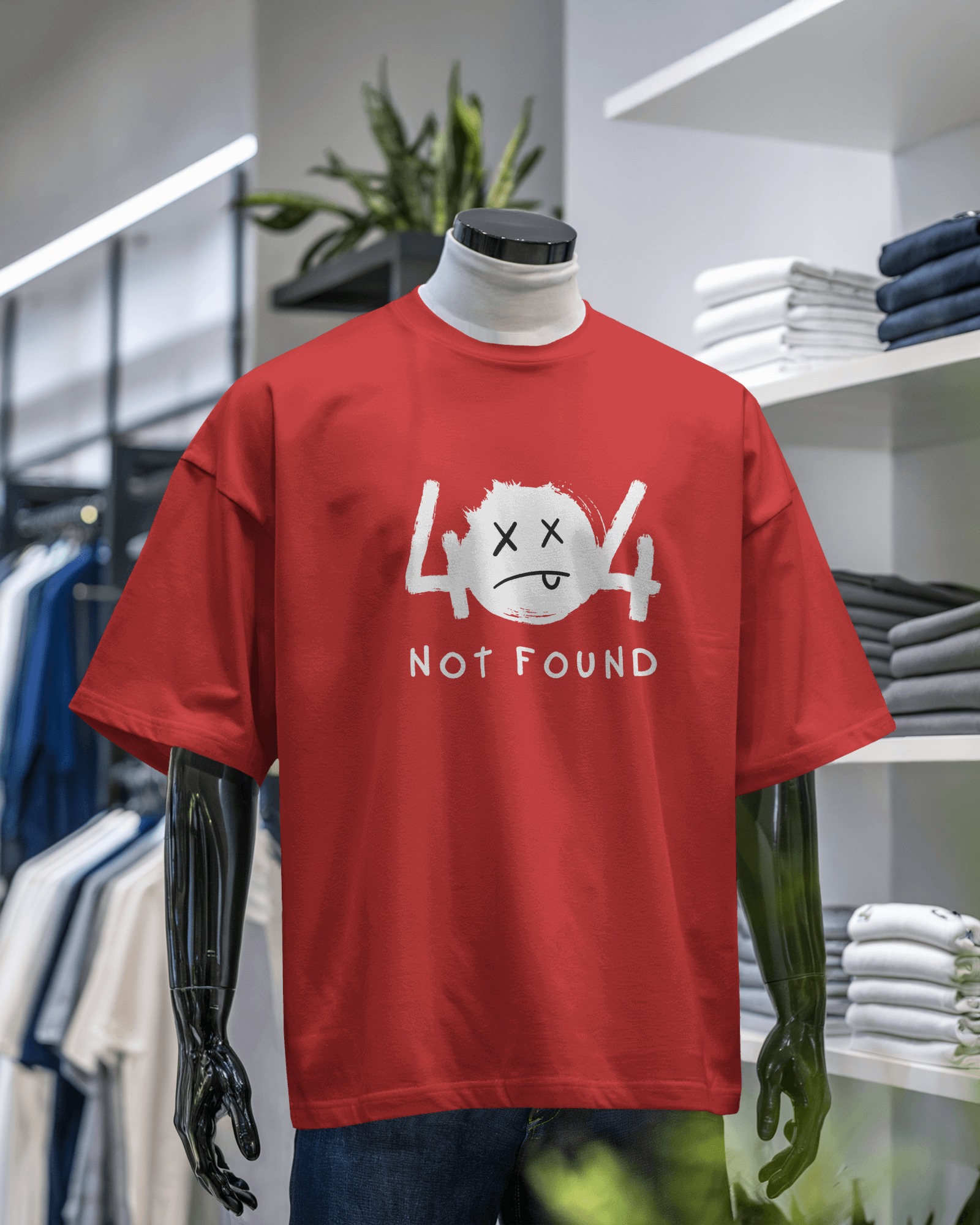 404 Not Found Oversized T-Shirt – Tech-Inspired Streetwear for Creators, Gamers & Geeks