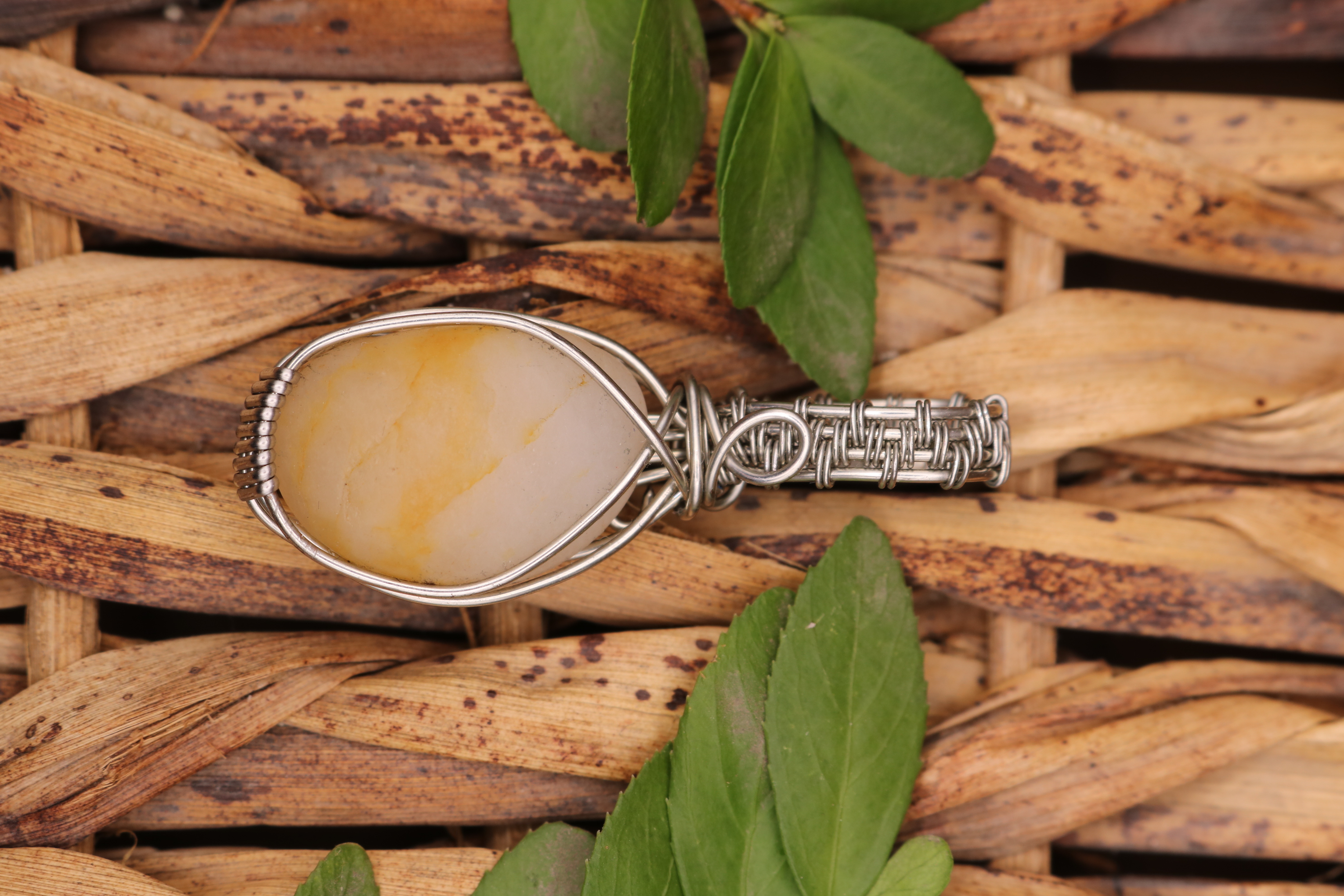 Silver Wire Wrapped Utah Quartz Crystal Necklace Pendant