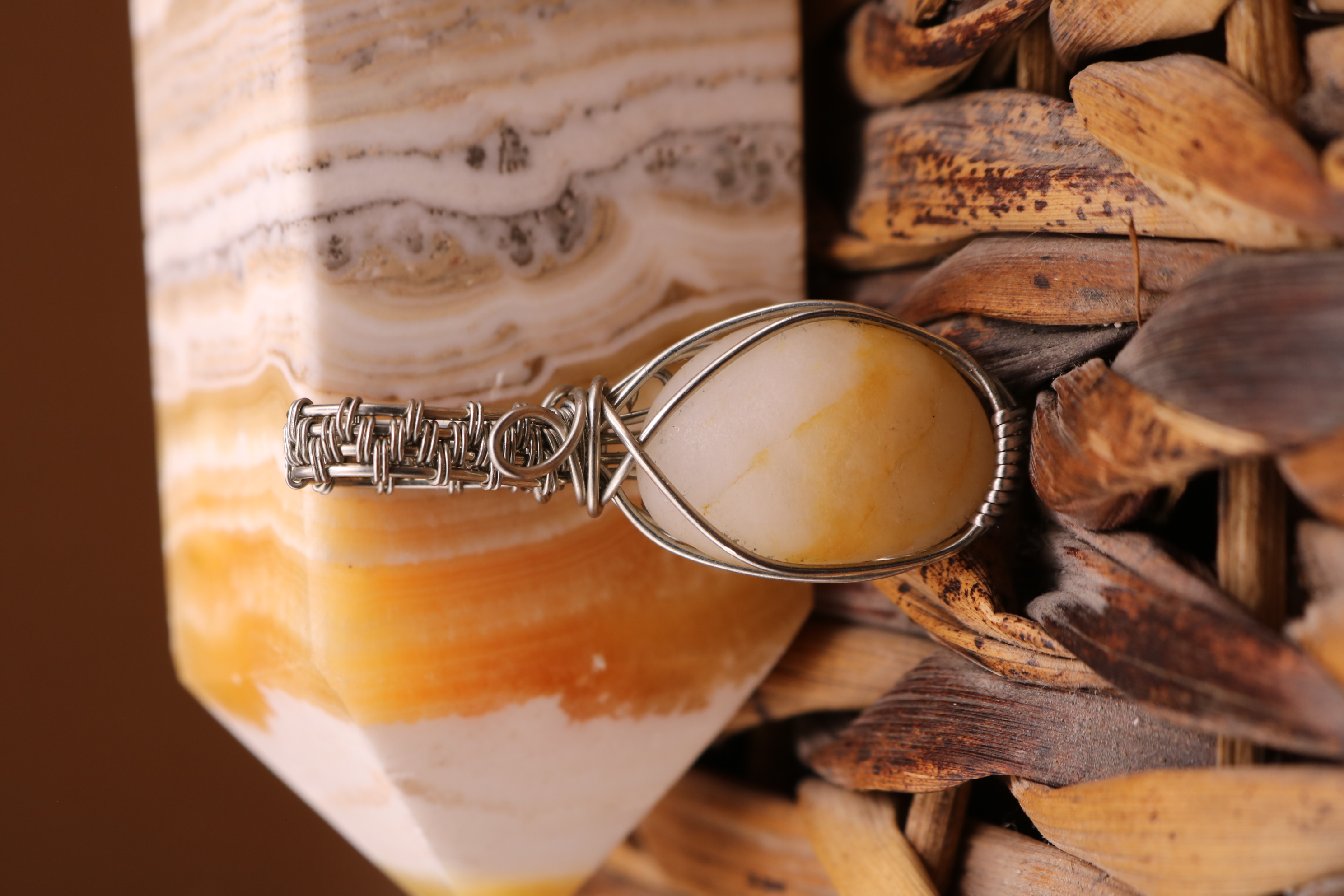 Silver Wire Wrapped Utah Quartz Crystal Necklace Pendant